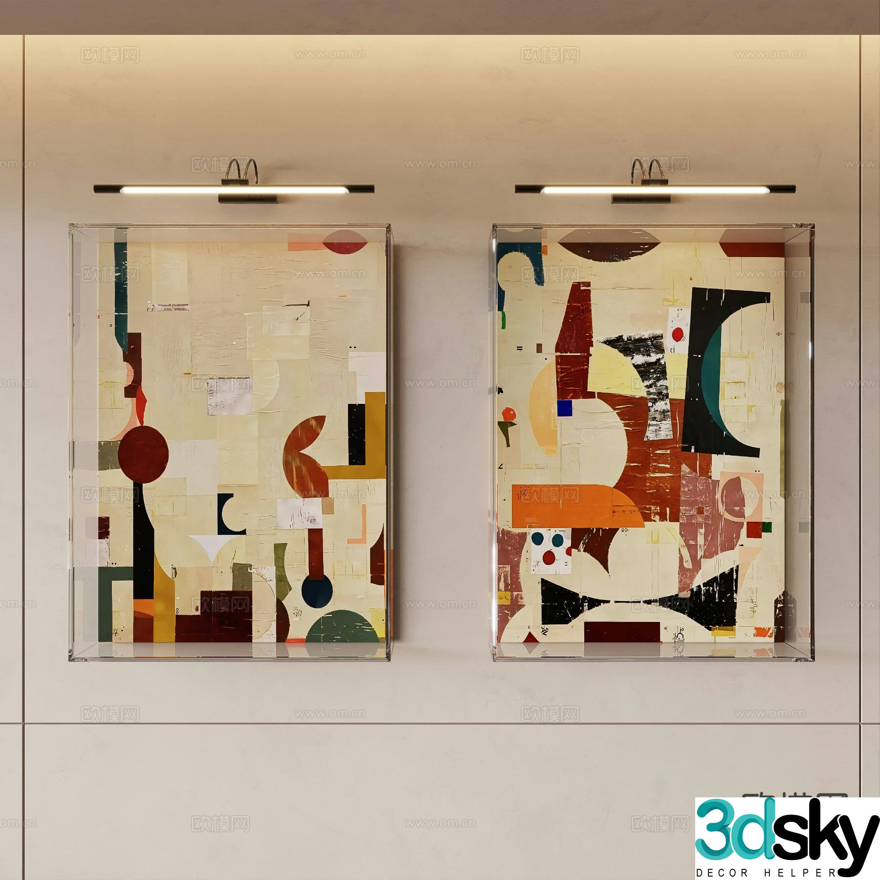 Wabi-sabi art painting texture painting decorative painting 3d model