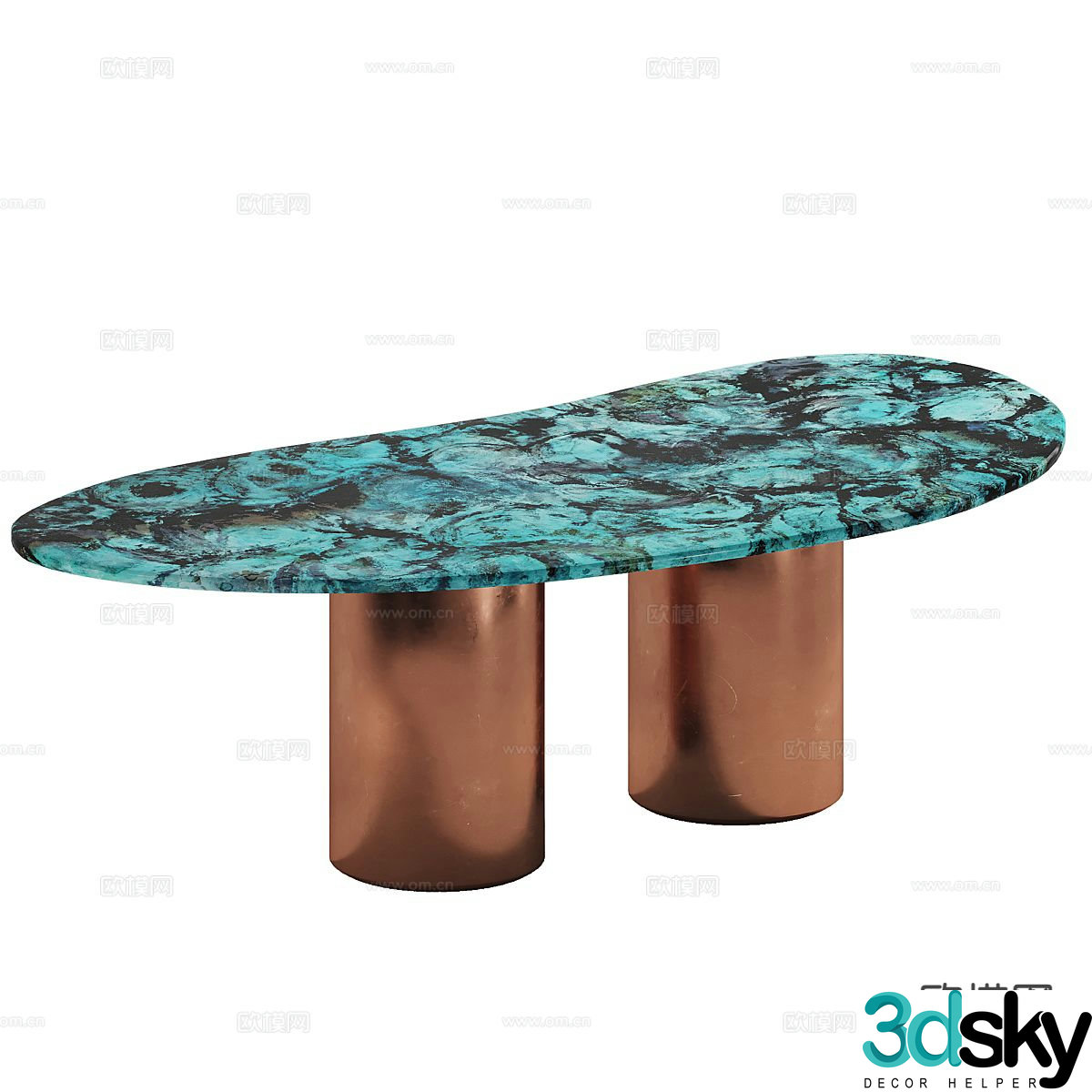 Light luxury dining table Marble dining table 3D model