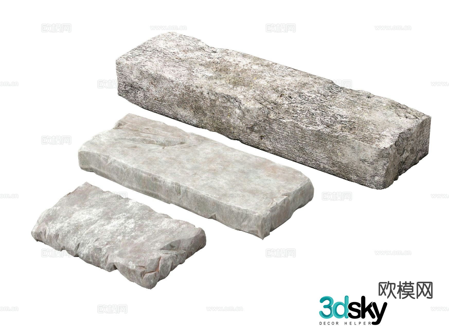 stone bench outdoor stone bench stone bar stone 3d model