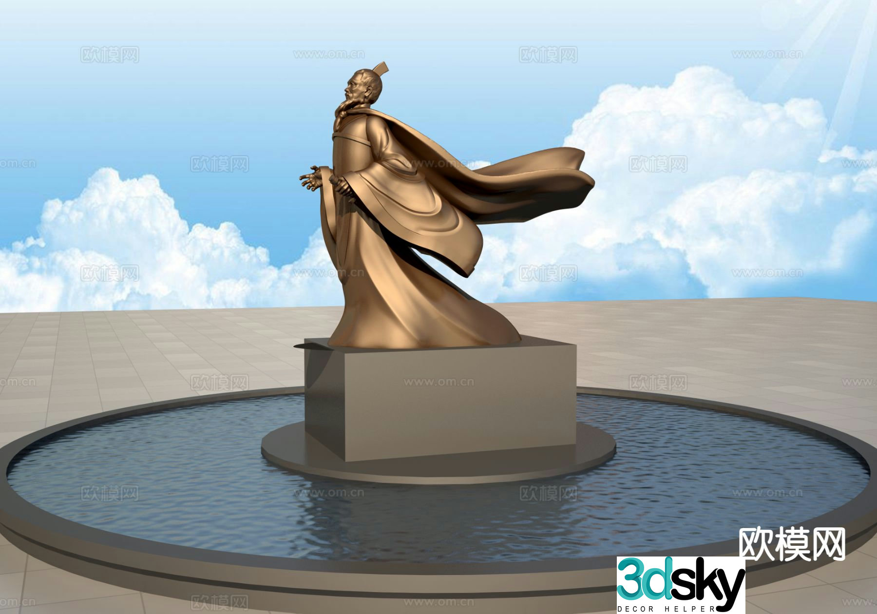 Ancient celebrity sculpture 3d model