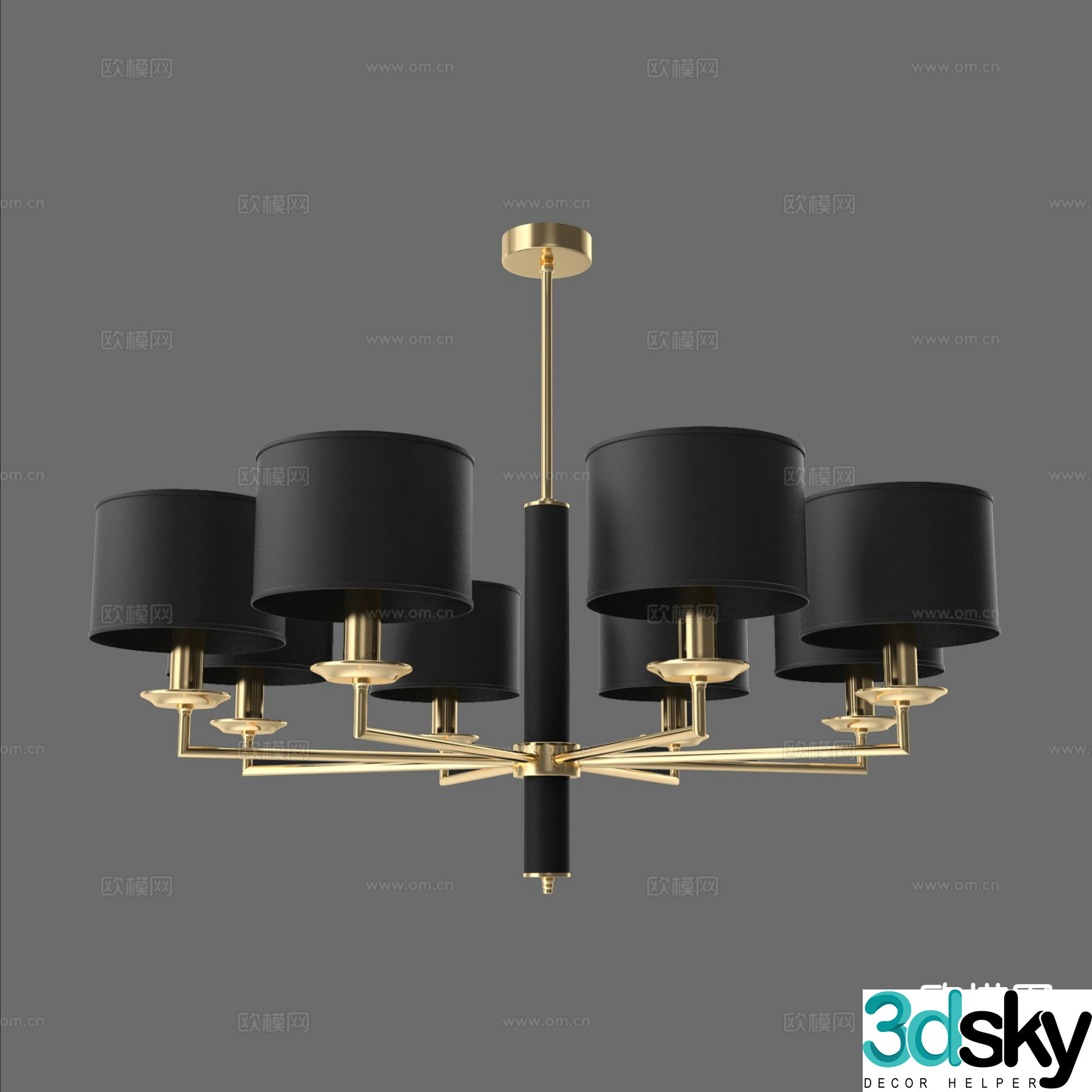 Light luxury chandelier art chandelier 3d model