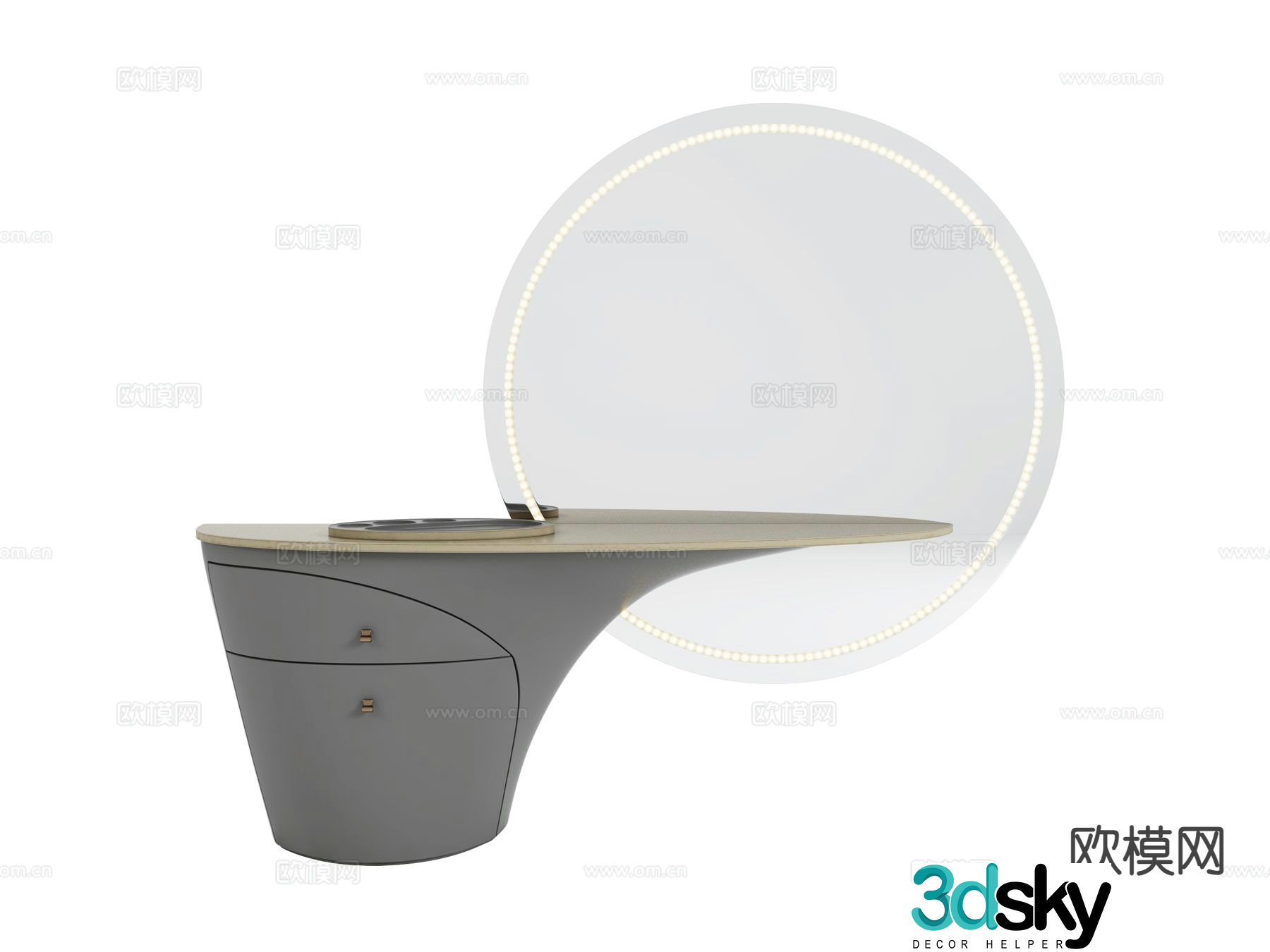 visionnaire dressing table makeup table 3d model