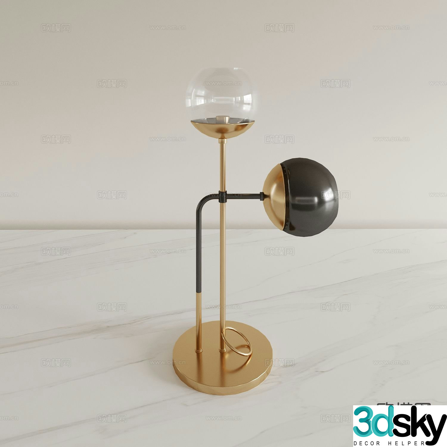 Light luxury table lamp bedside table lamp 3d model