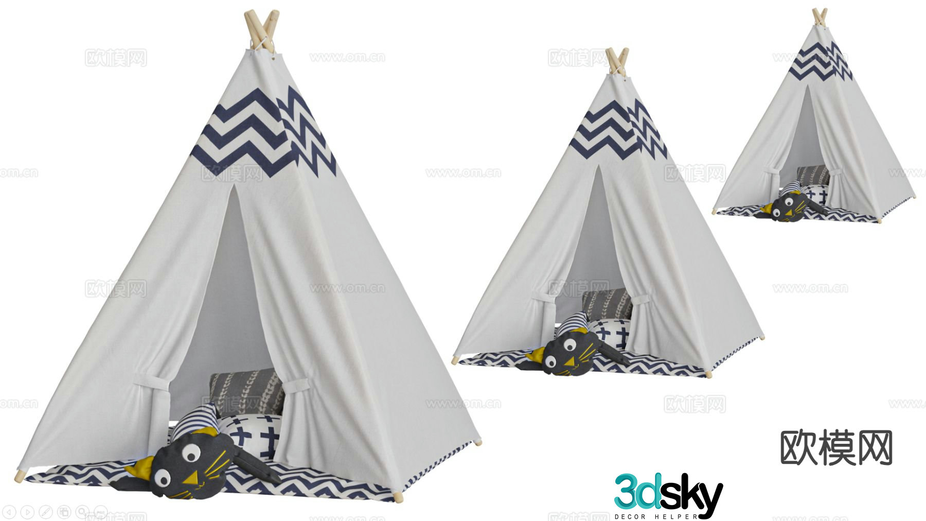 Children’s tent triangular tent 3d model
