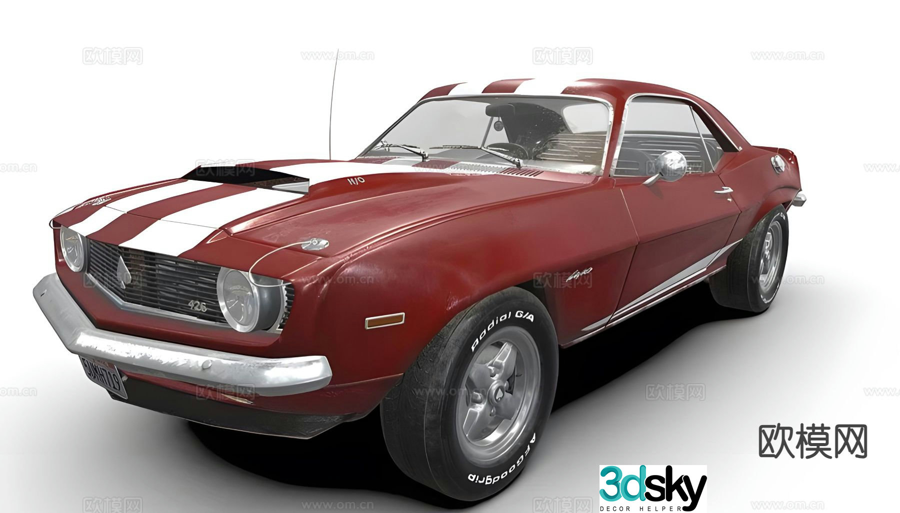 retro car sedan 3d model