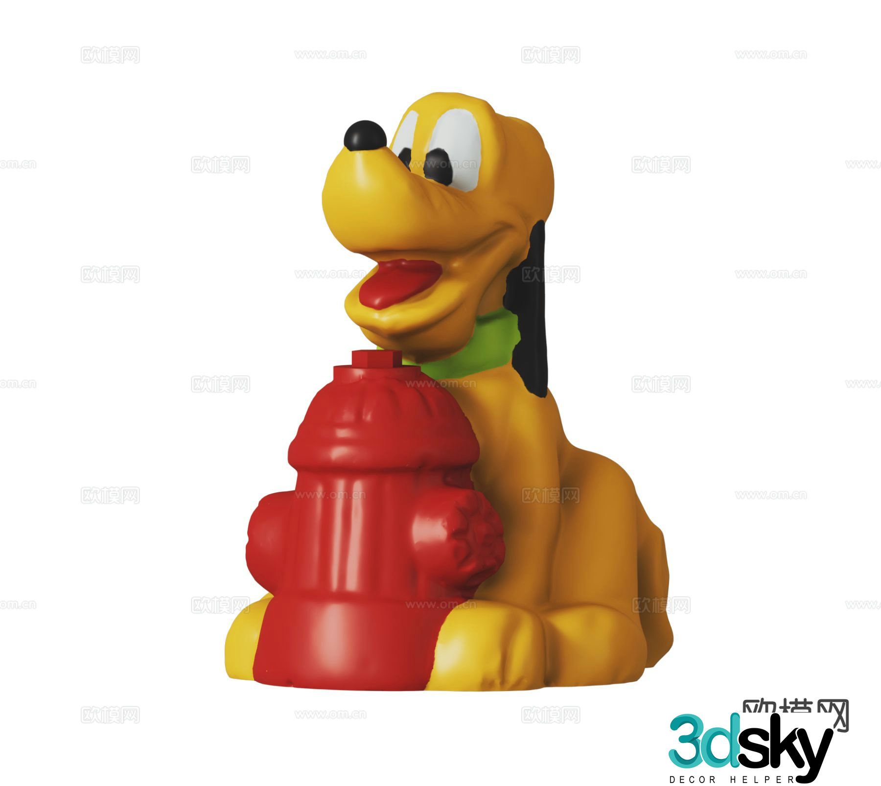 Modern Pluto Goofy Dog Figure Trendy 3D Model