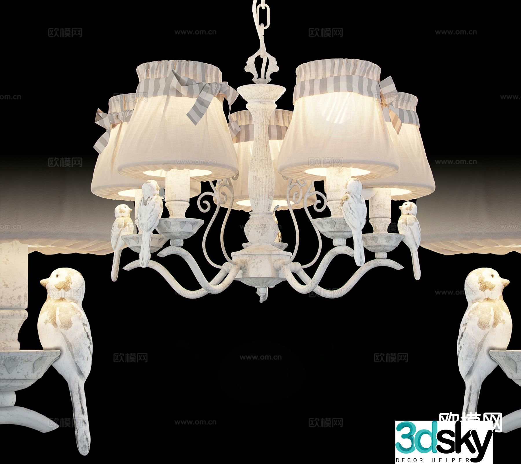 European style chandelier hall chandelier 3d model