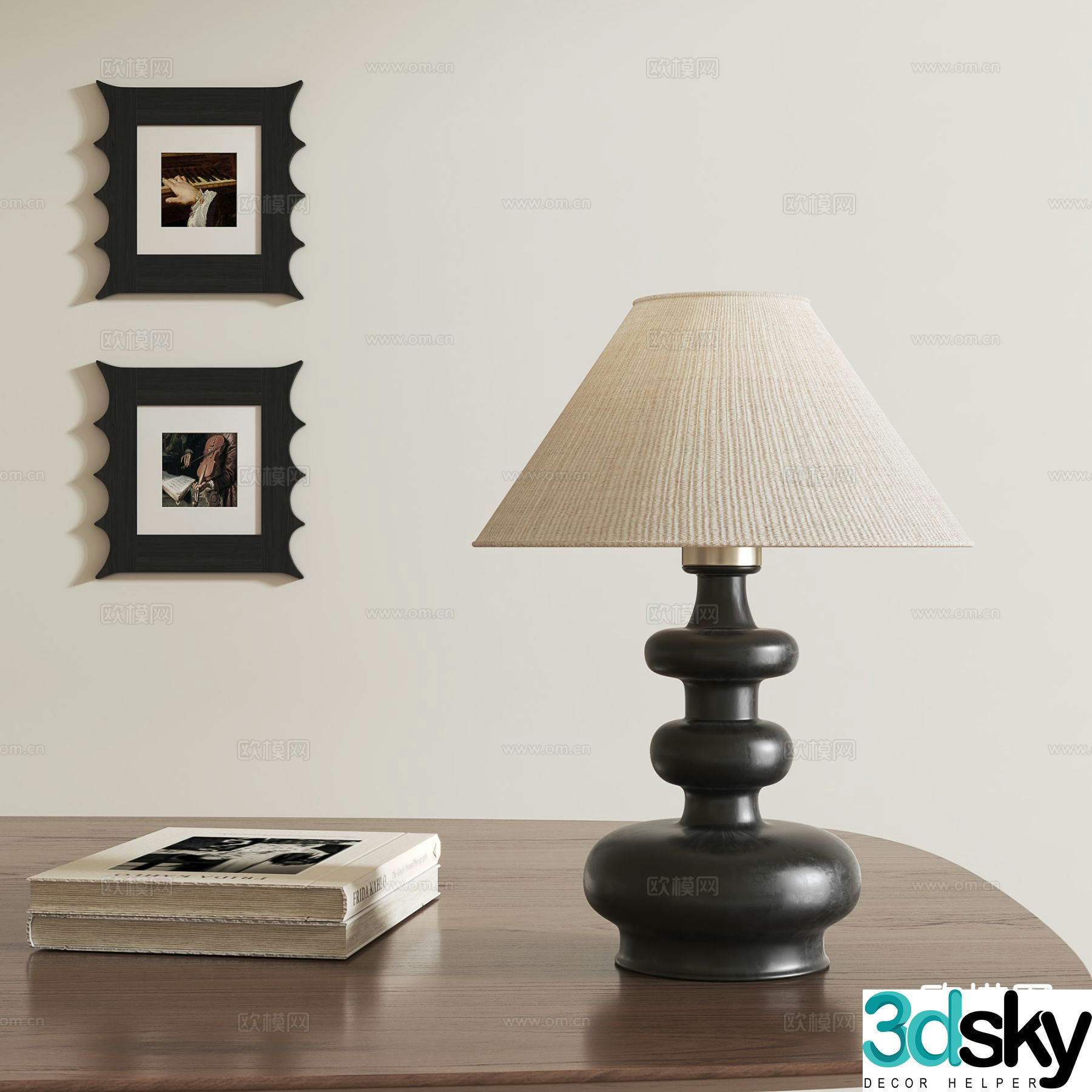 Medieval style desk lamp 3d model