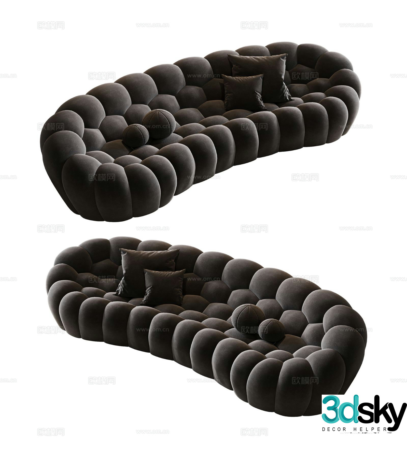 Modern special-shaped sofa multi-person sofa 3D model