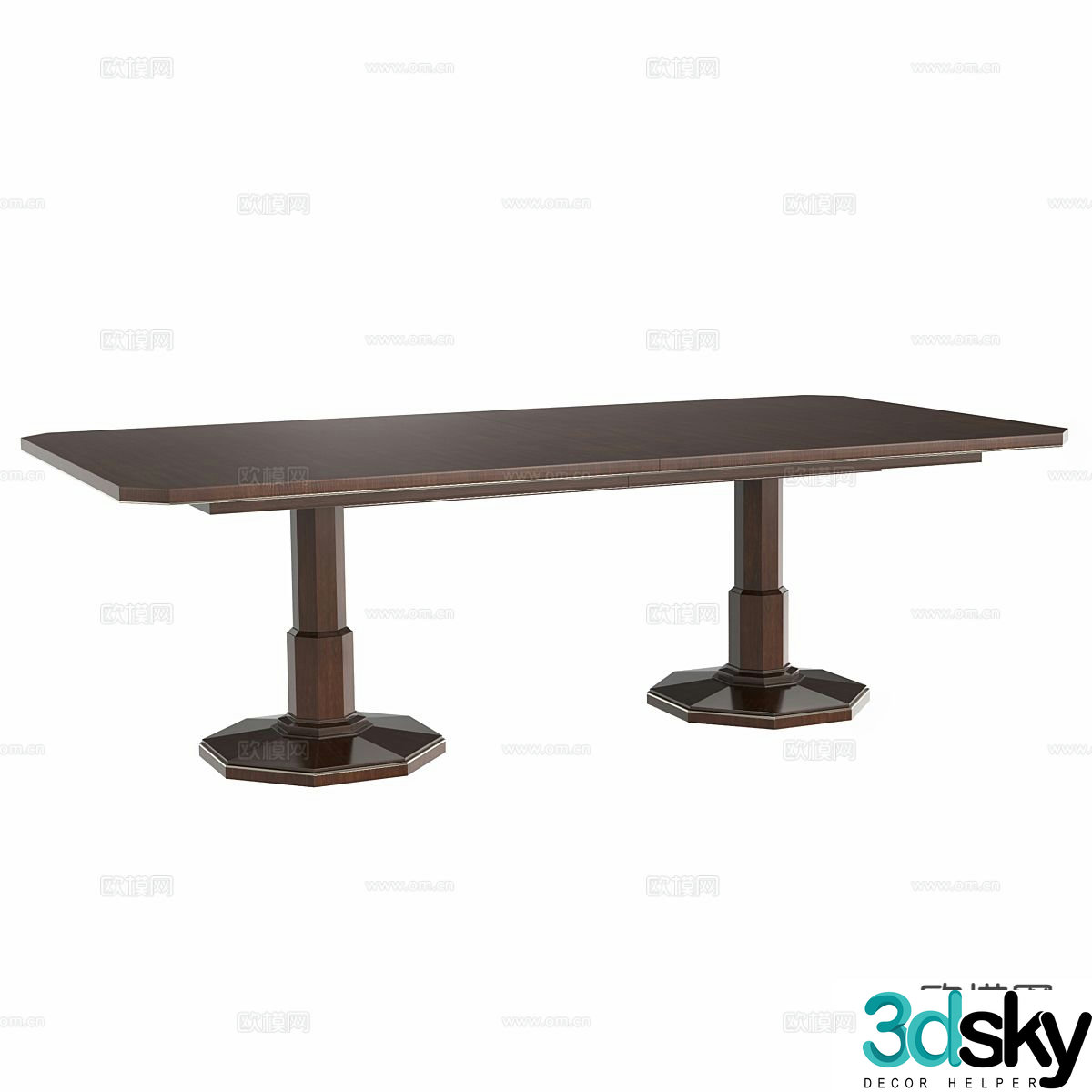 Long dining table 3d model
