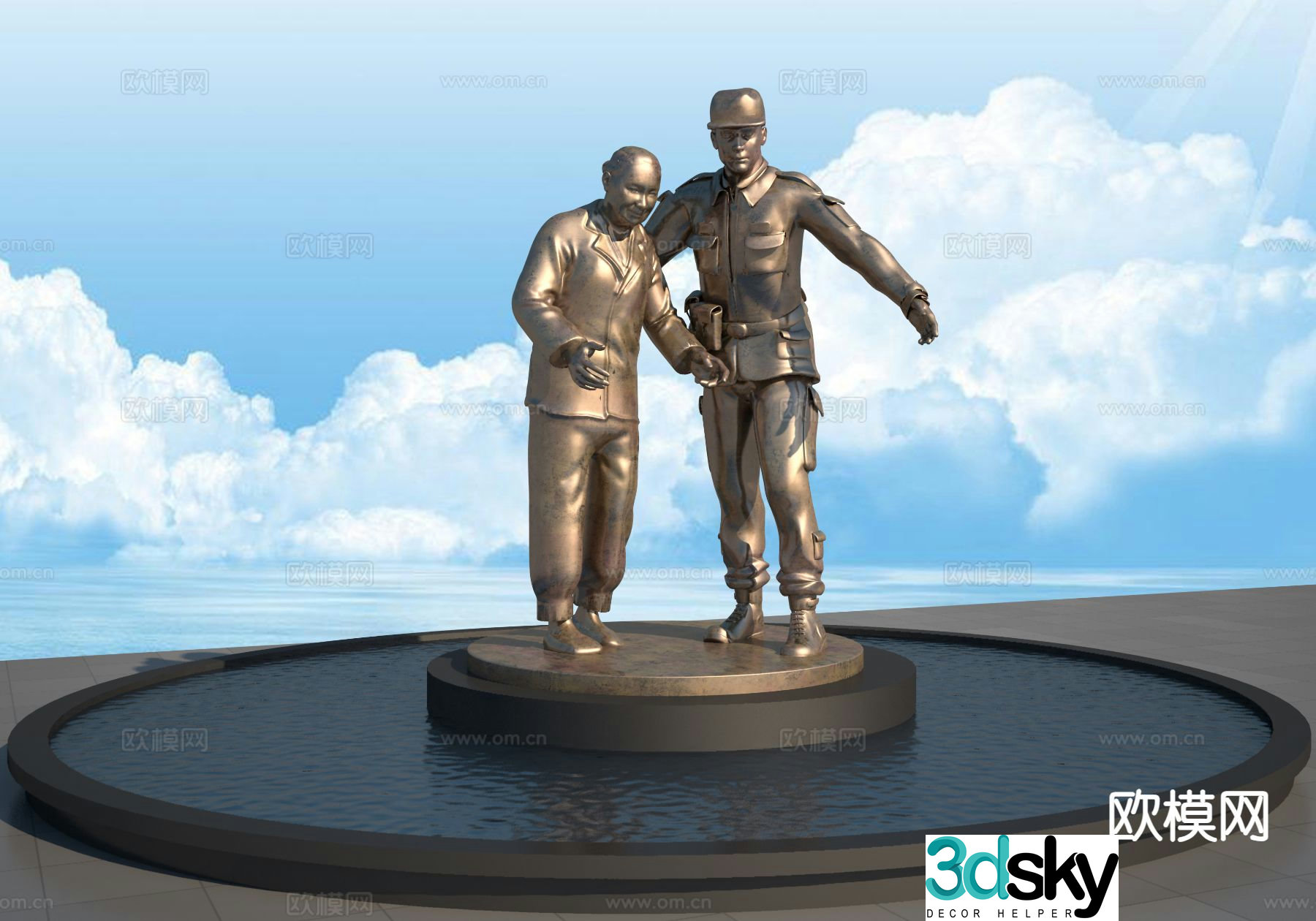 Square sculpture celebrity sculpture 3d model