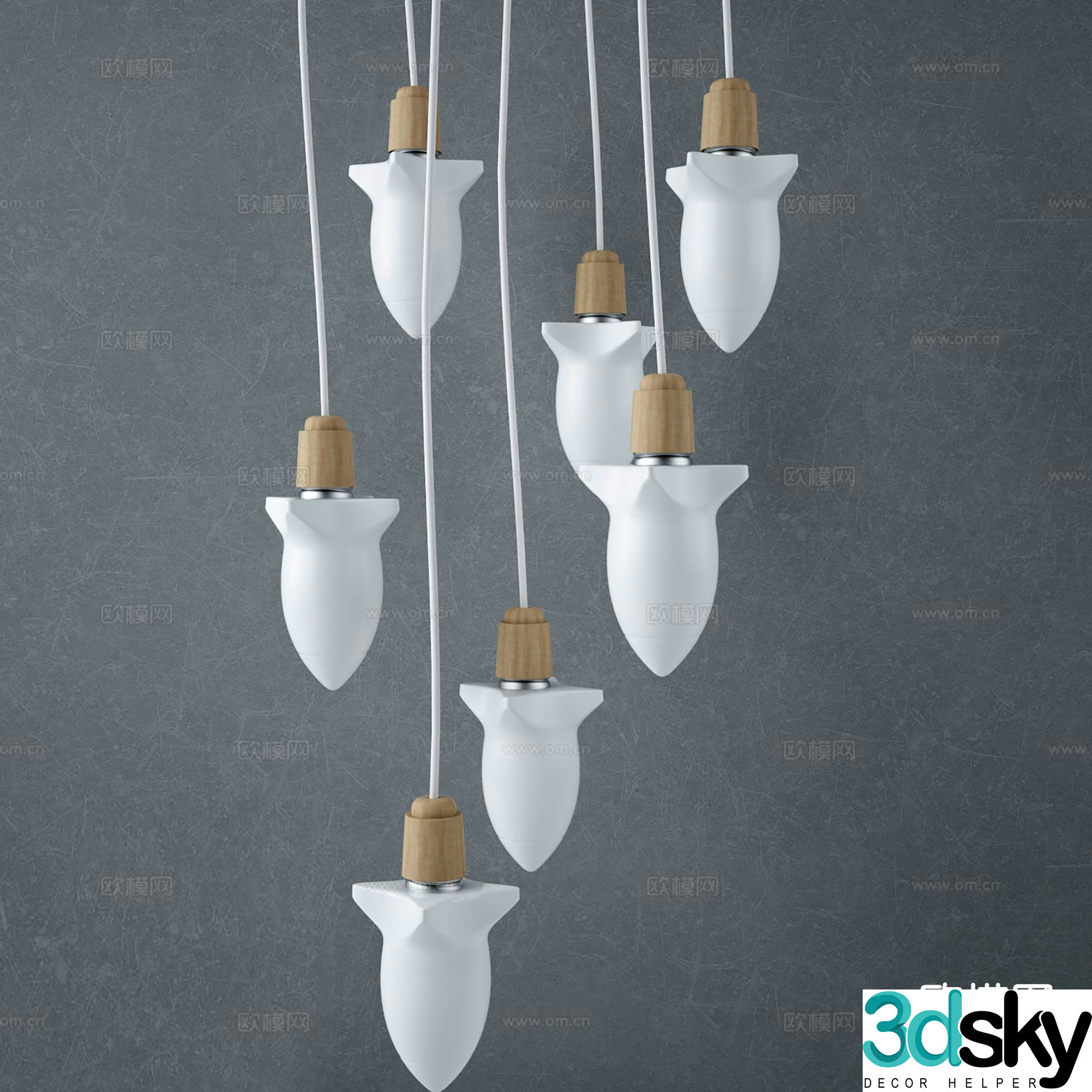 Bedside small chandelier 3d model