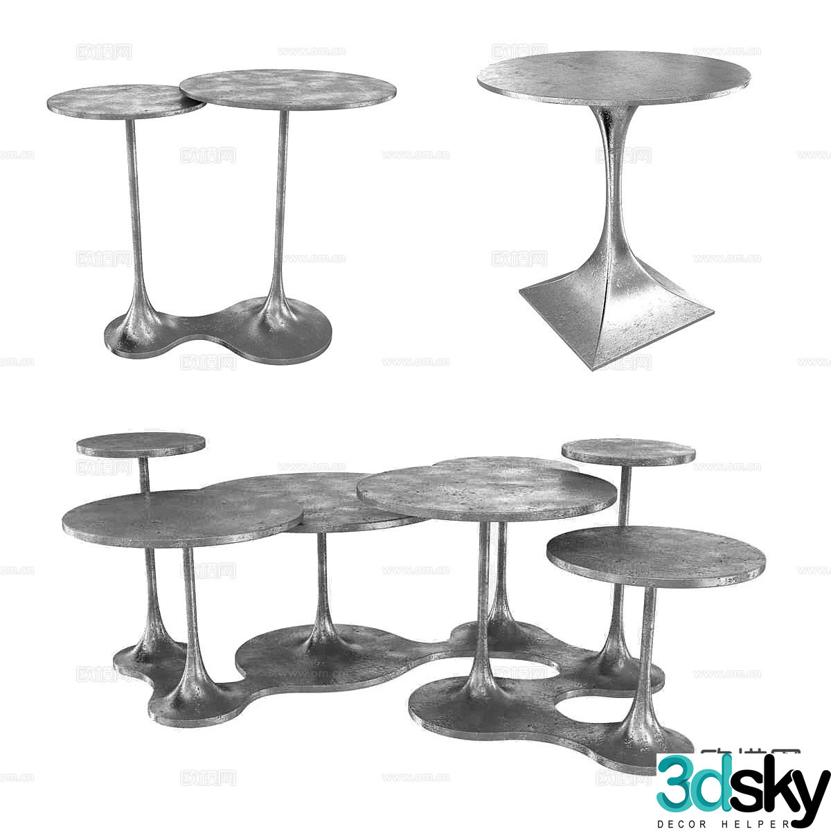 Round table side table corner table leisure table 3D model