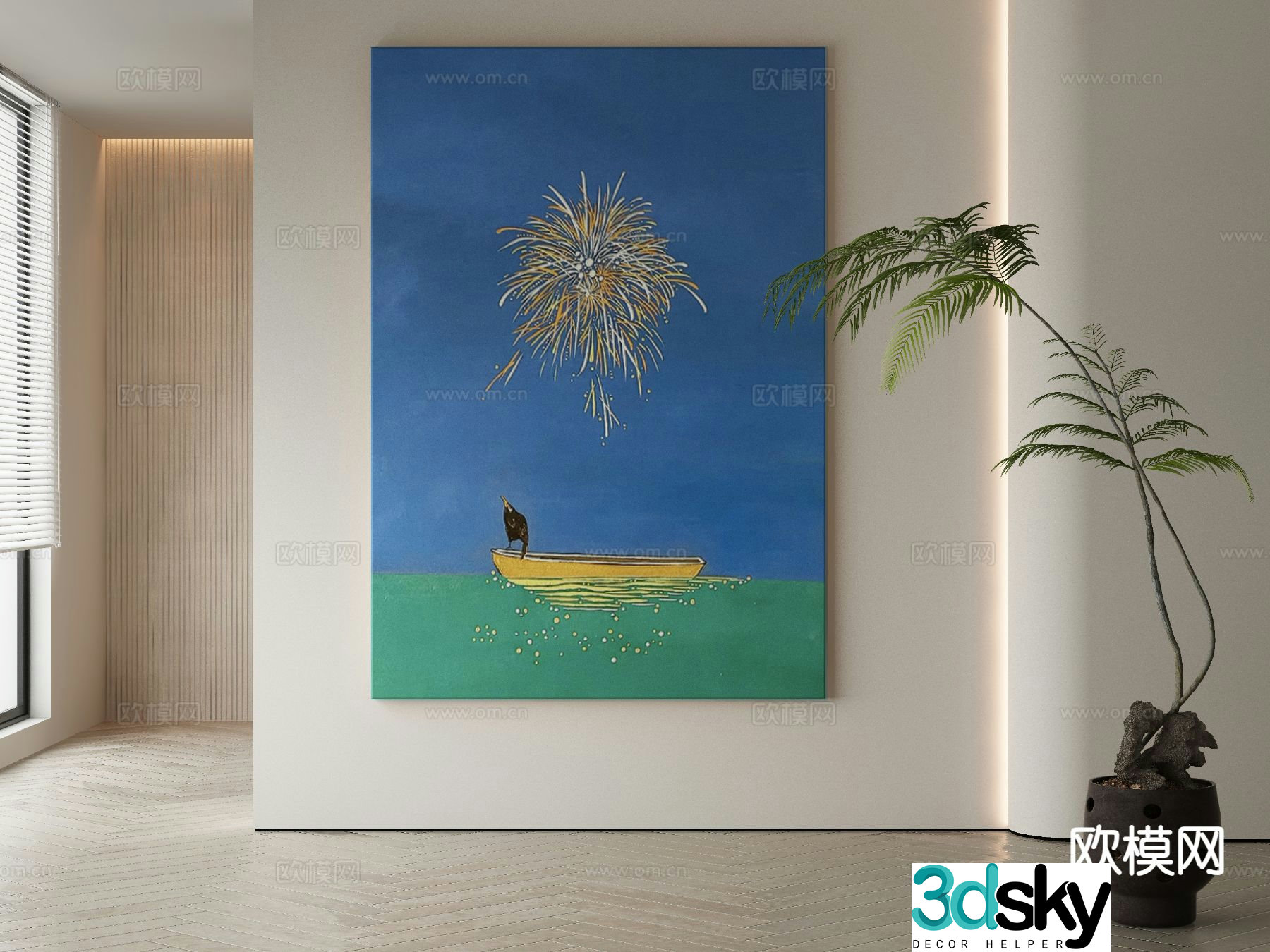 Wabi-sabi oil painting art painting decorative painting 3d model