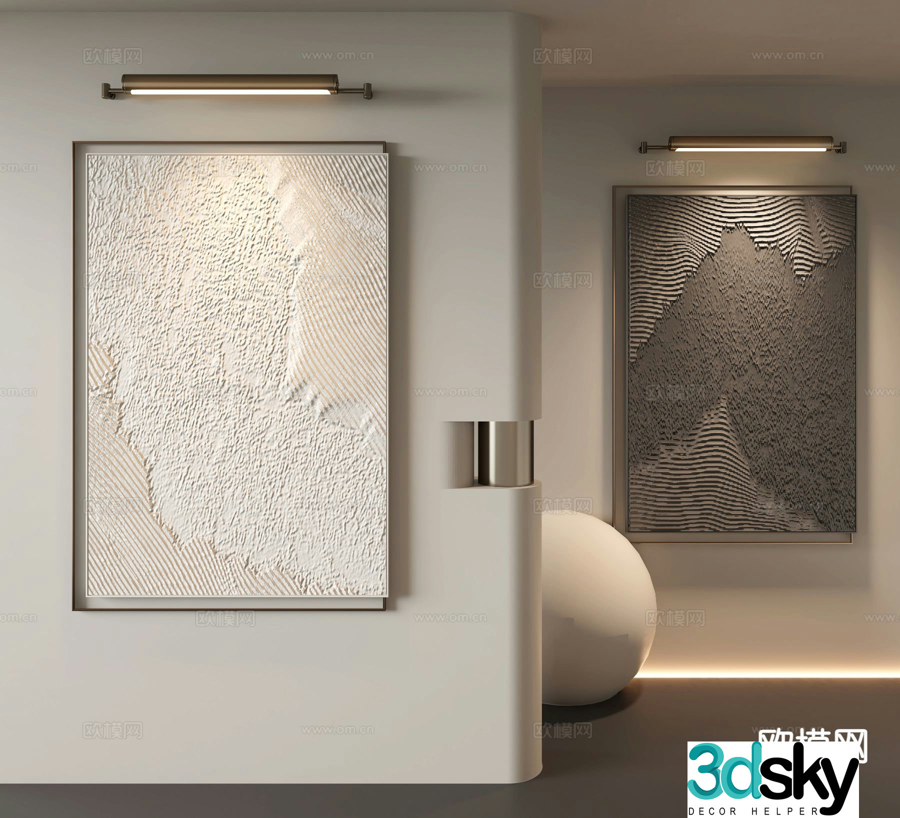 Wabi-sabi art painting texture painting decorative painting 3d model