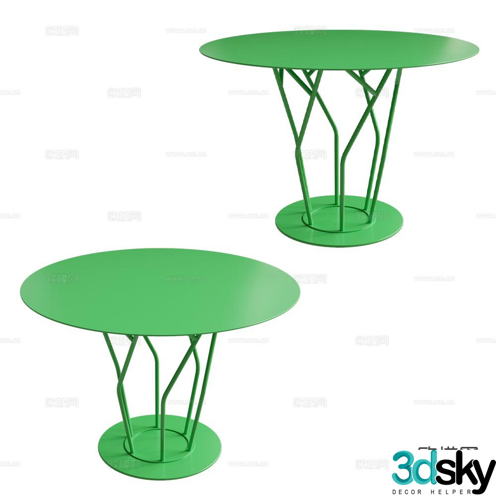 Castil dining table round table 3d model