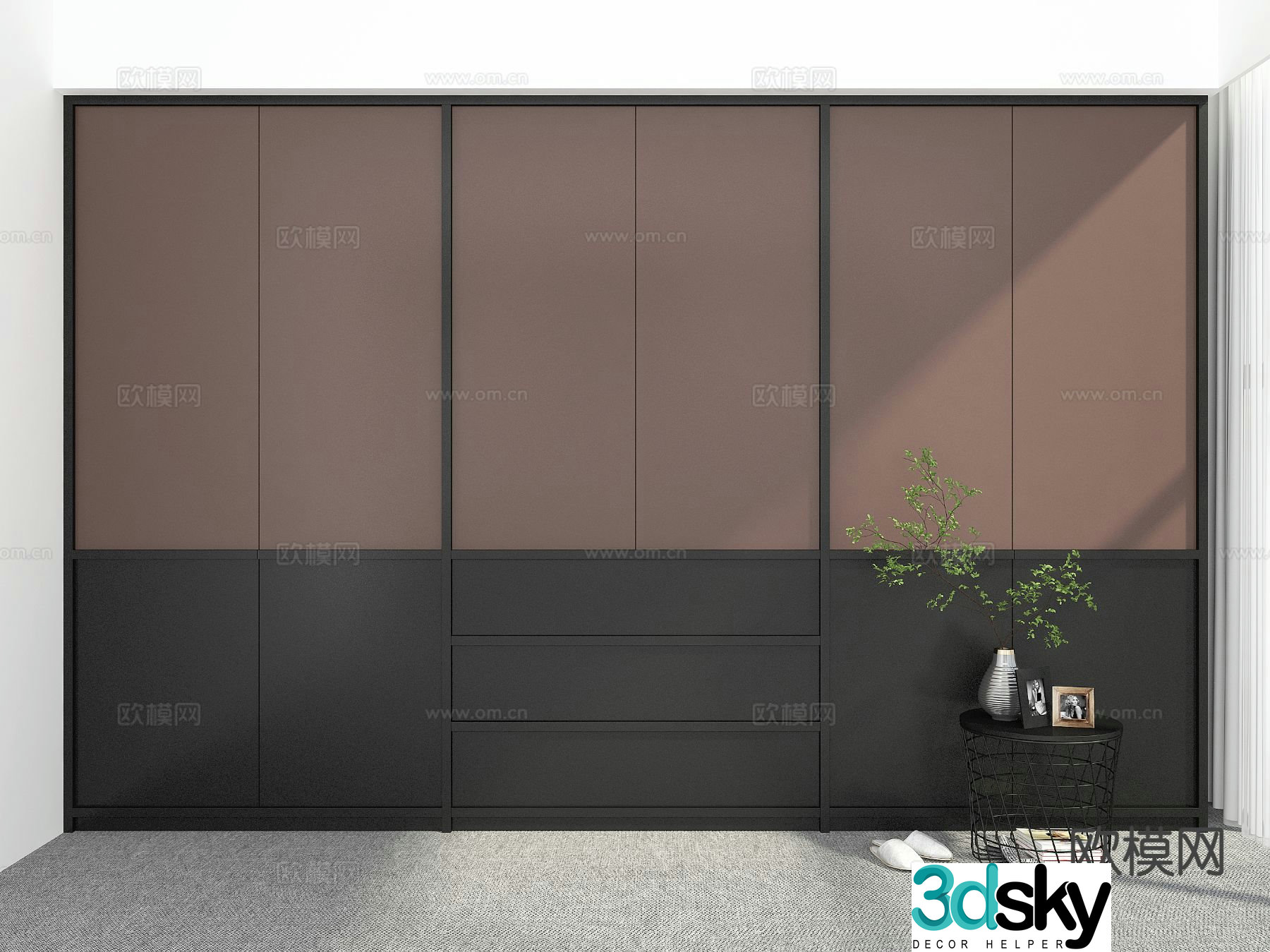 modern wardrobe wardrobe 3d model