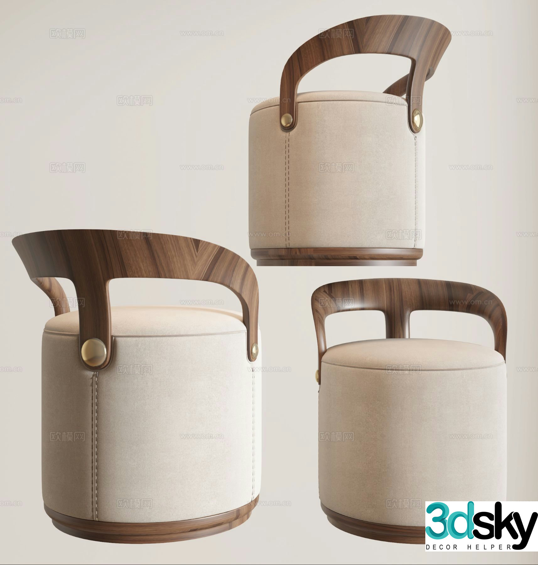 New Chinese style stool sofa stool 3d model