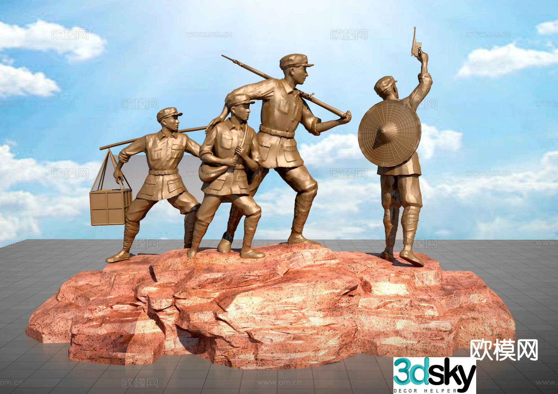 Red Army Sculpture Urban Sculpture 3D Model