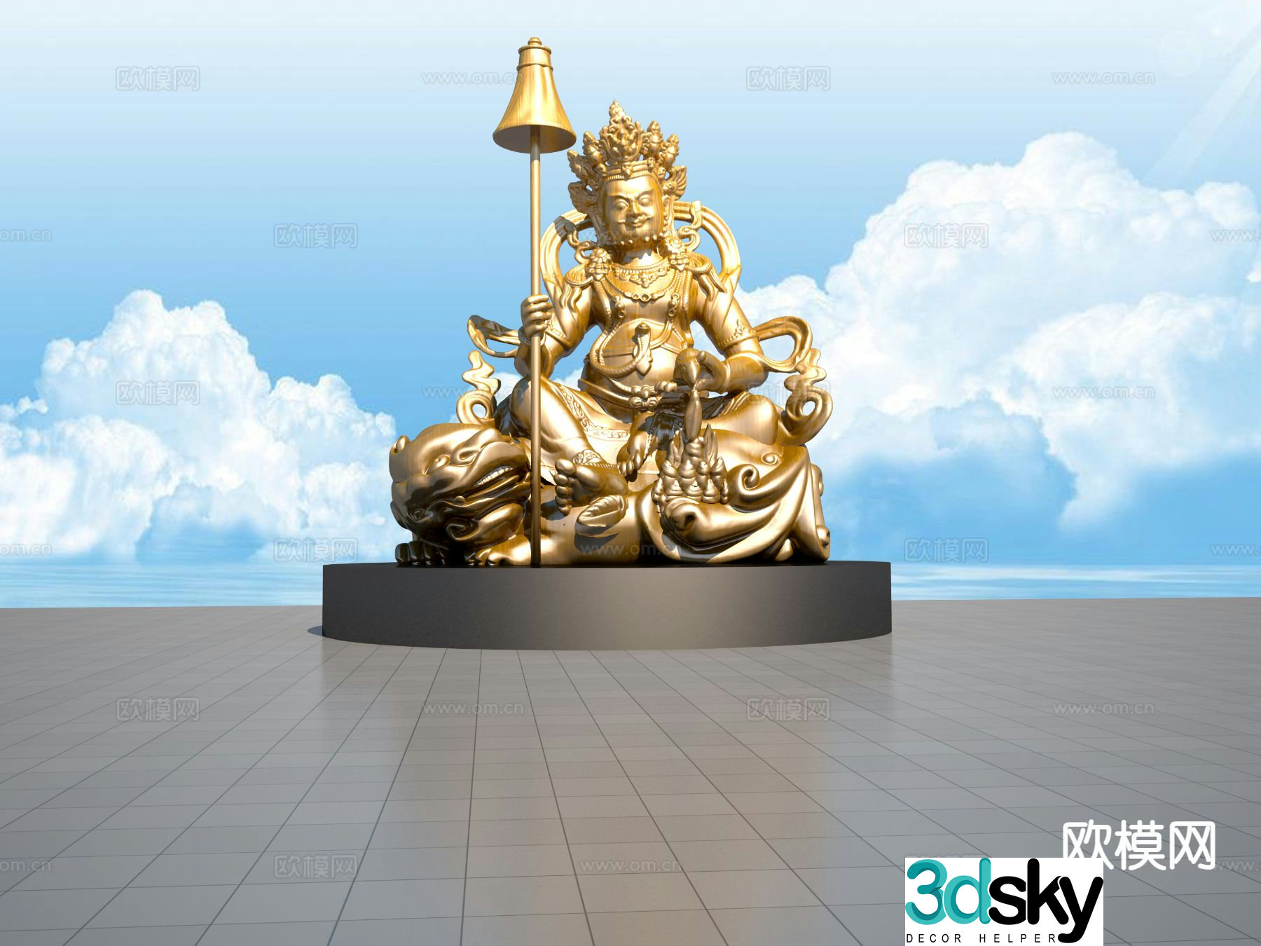 Huang Caishen Sculpture Urban Sculpture 3D Model