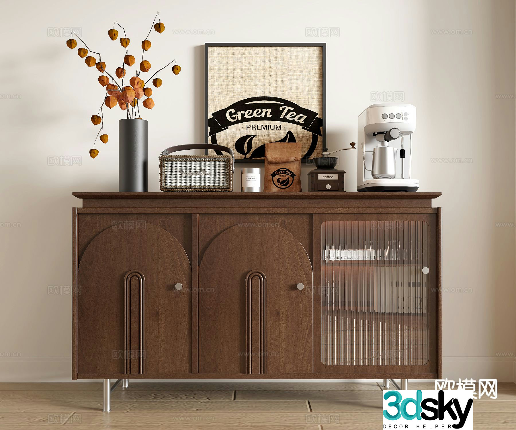 Medieval style sideboard 3d model