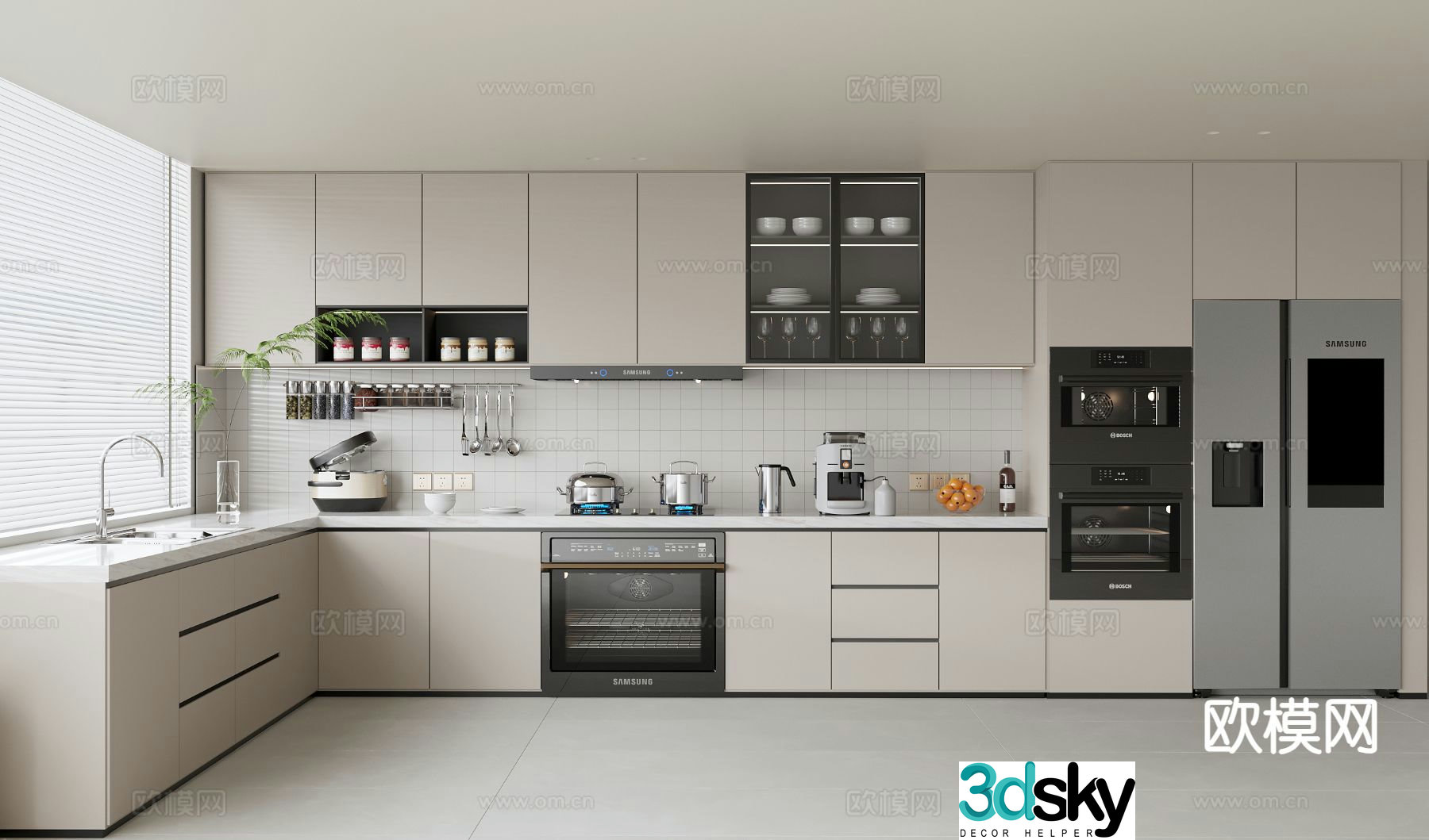 modern kitchen cabinet 3d model