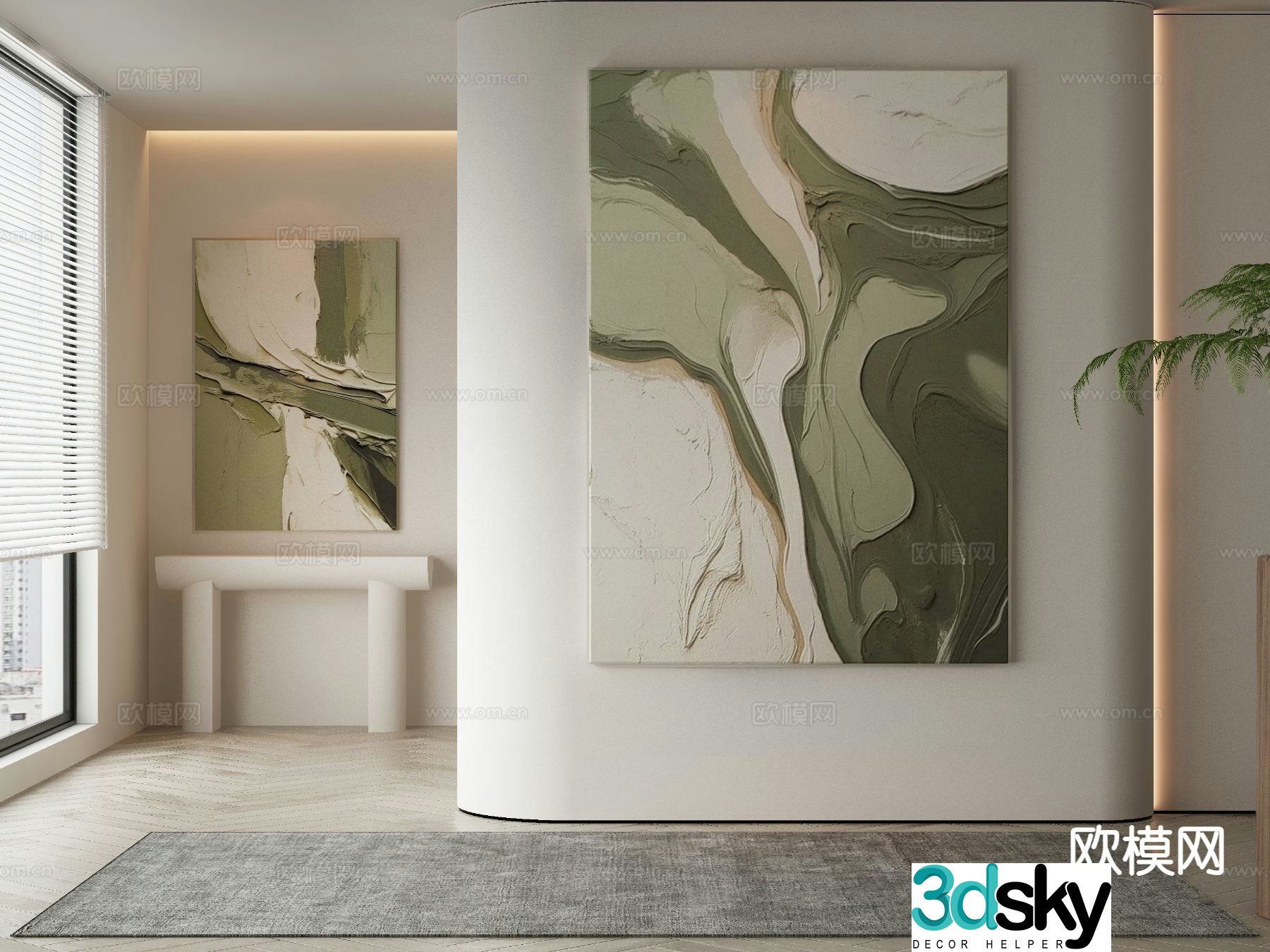 Wabi-sabi art painting texture painting decorative painting 3d model