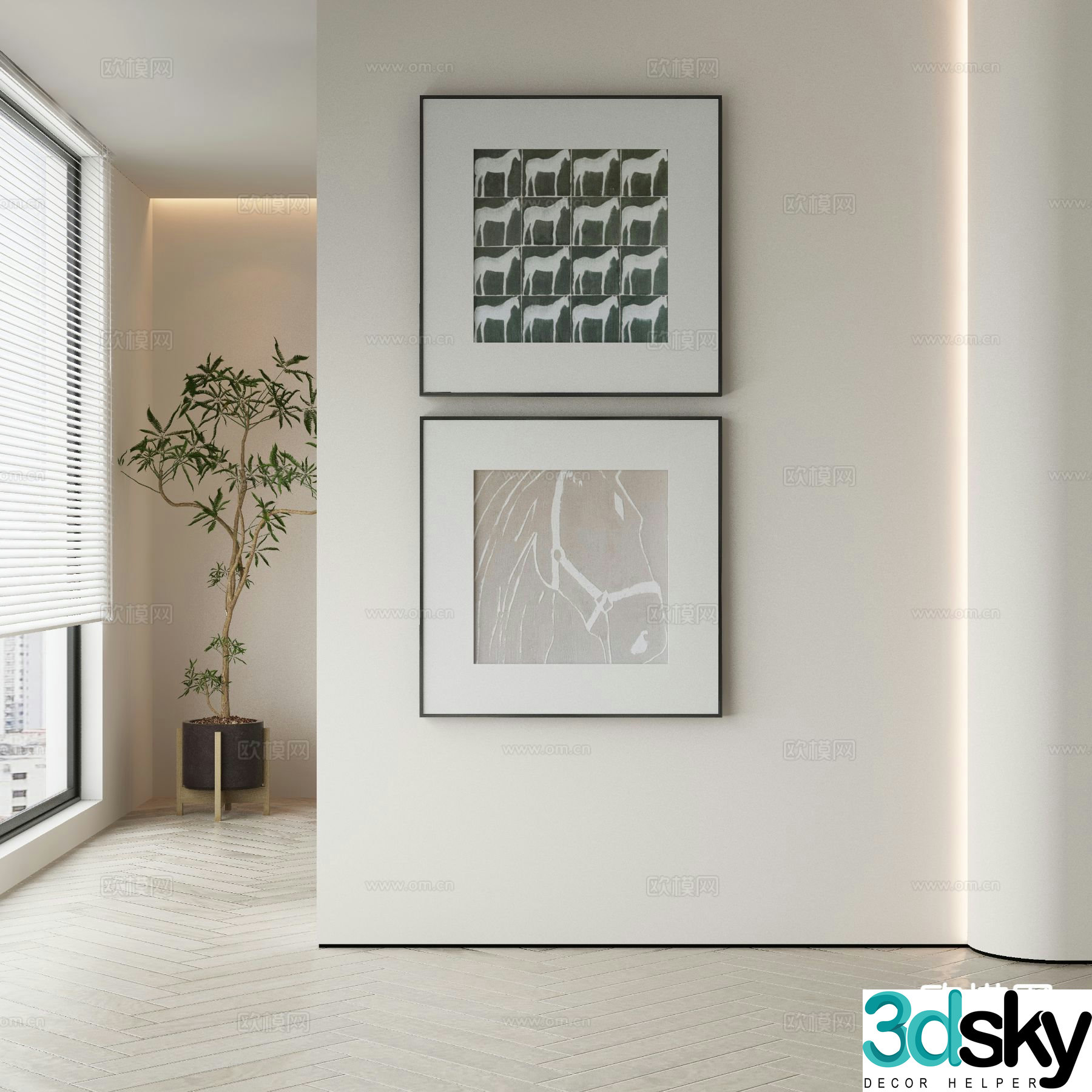 Modern art painting texture painting decorative painting 3d model