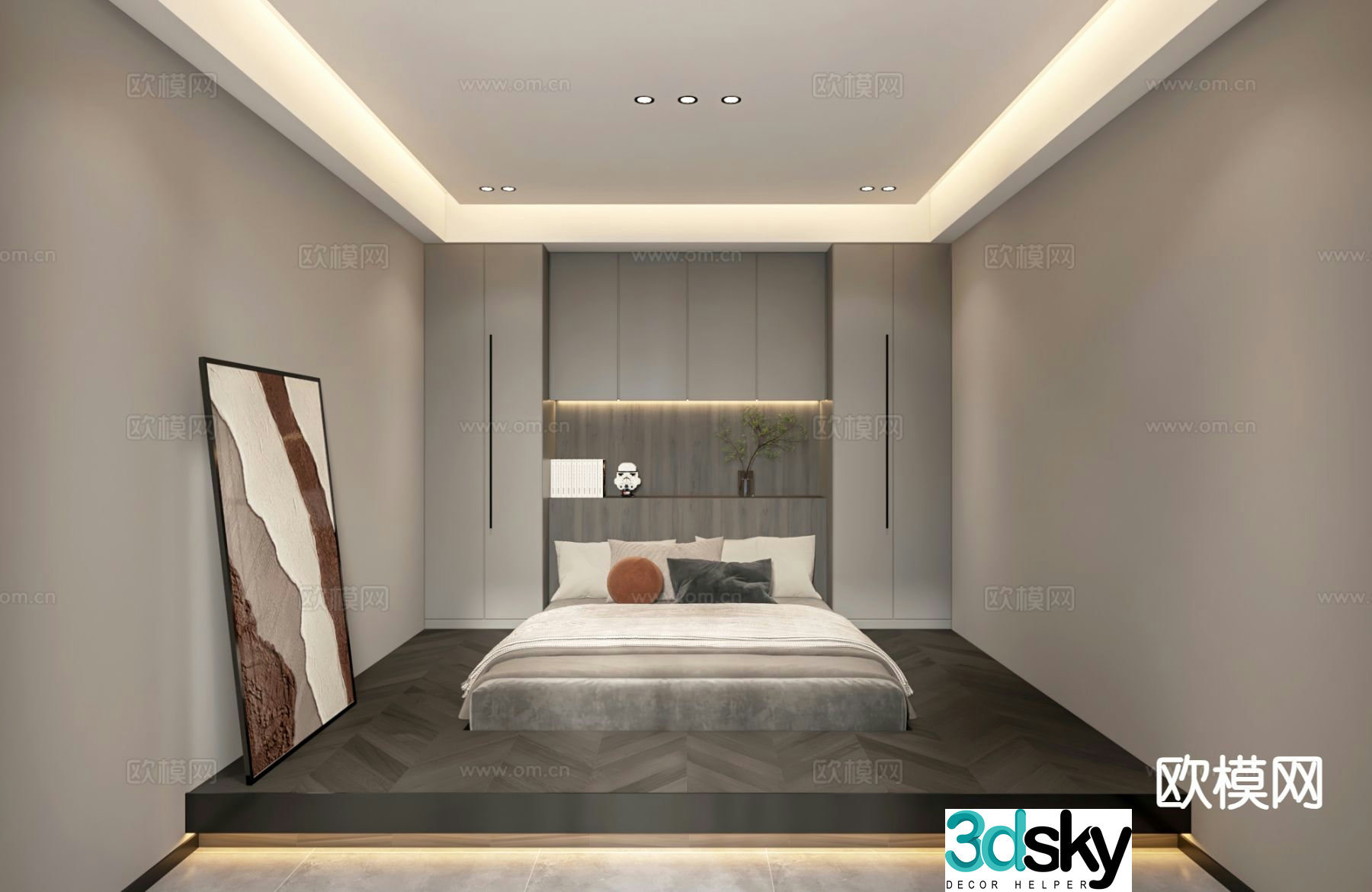 Modern bedroom master bedroom 3d model