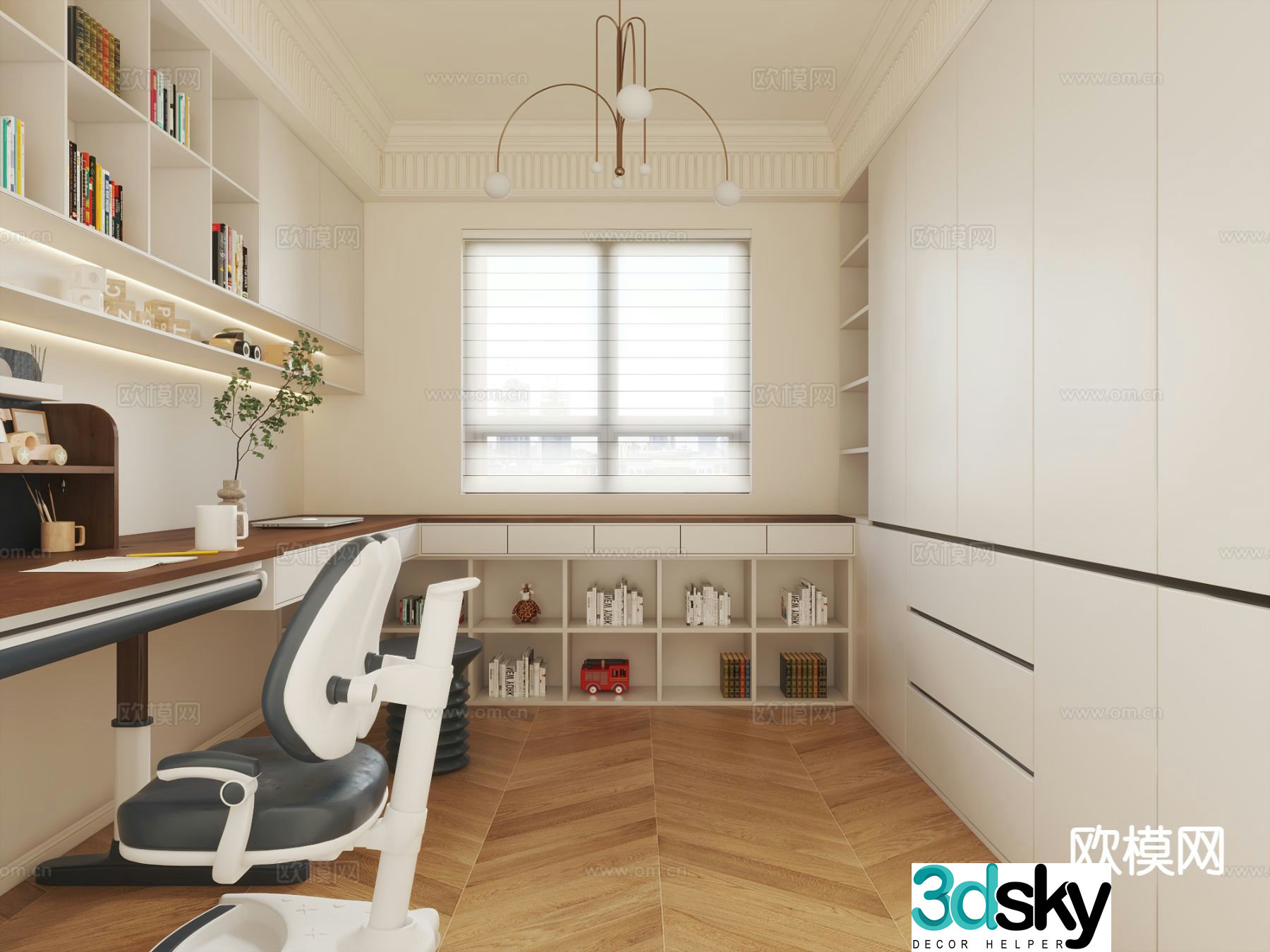 French study cloakroom 3D model