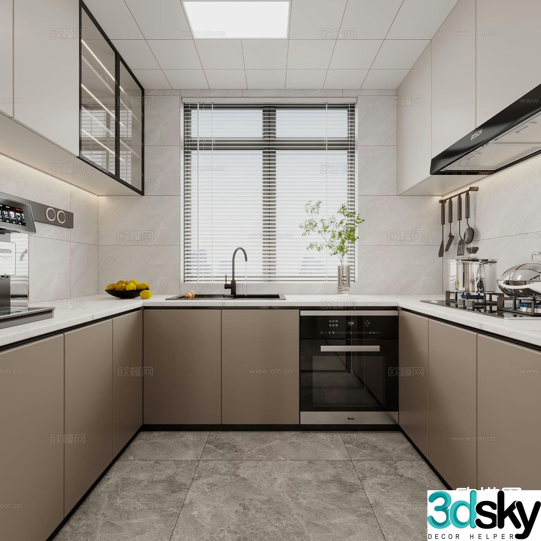 modern kitchen cabinet 3d model