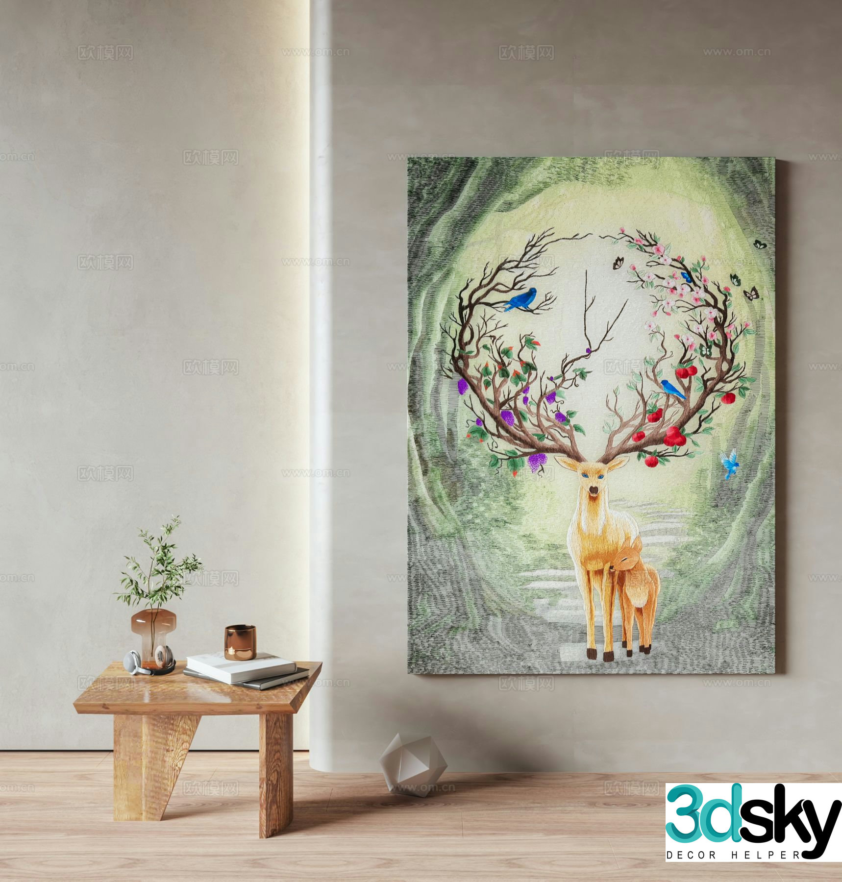 Nordic oil painting art painting decorative painting 3d model