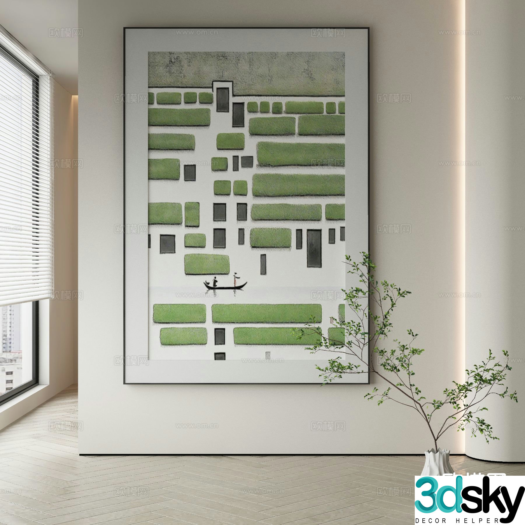 Modern art painting texture painting decorative painting 3d model