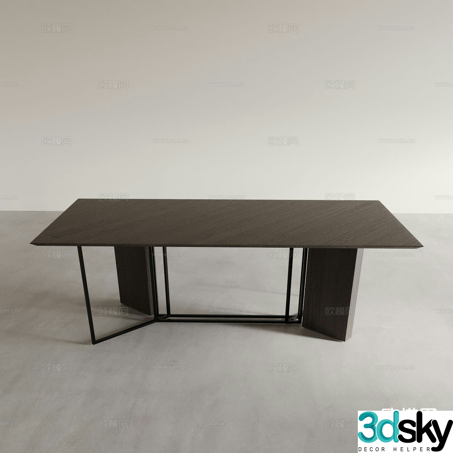 Dining table long table square table 3d model