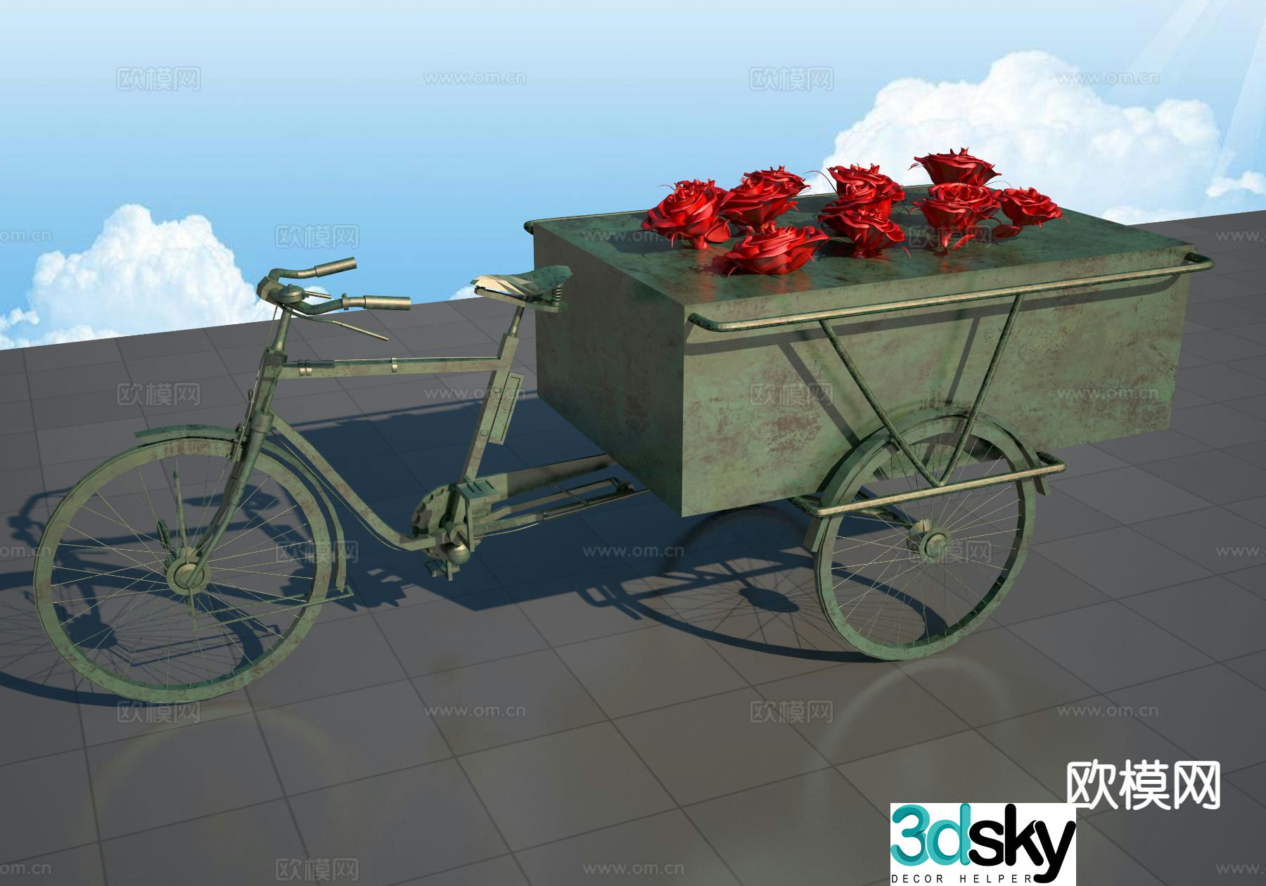 Rose float sculpture 3d model