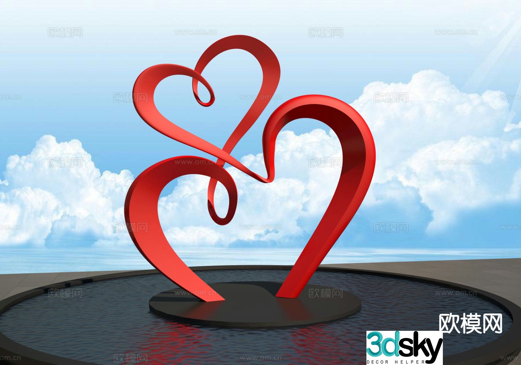 Love sculpture urban sculpture 3d model