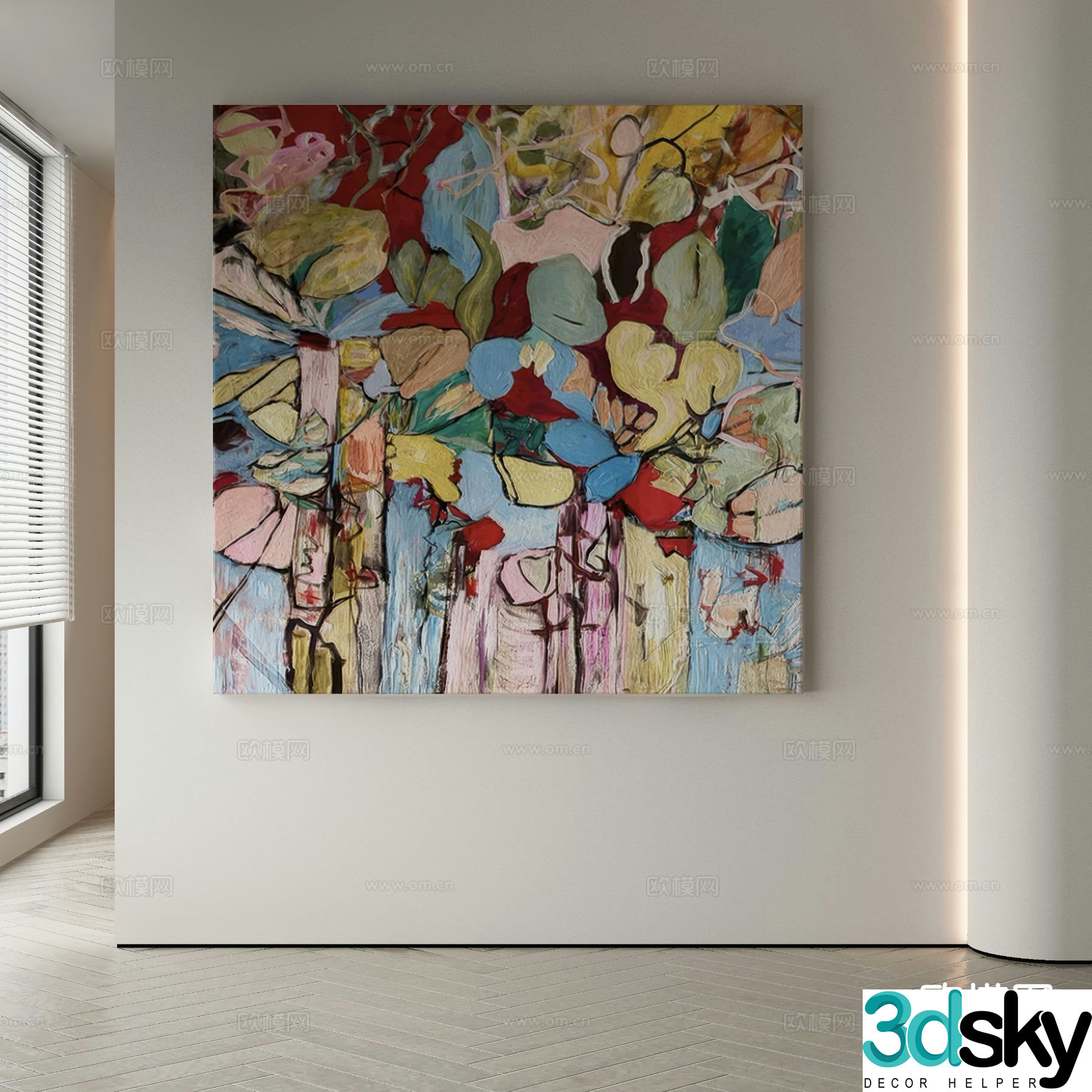 Wabi-sabi art painting texture painting decorative painting 3d model