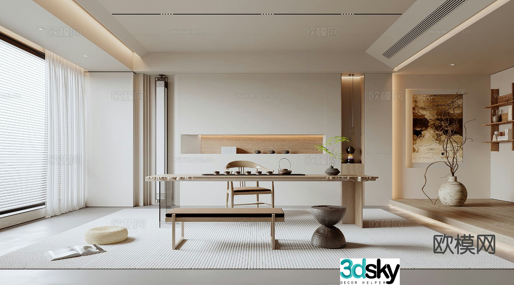 New Chinese tea room 3d model