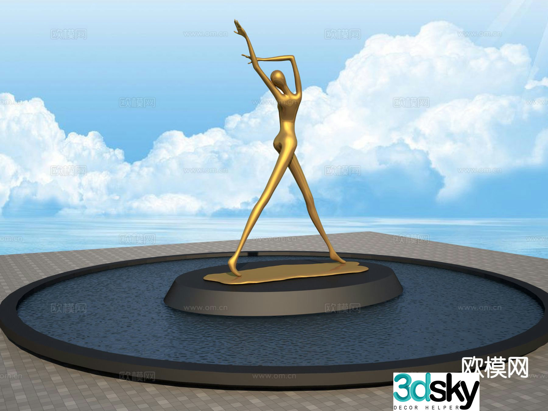 Abstract human sculpture landscape sculpture 3d model