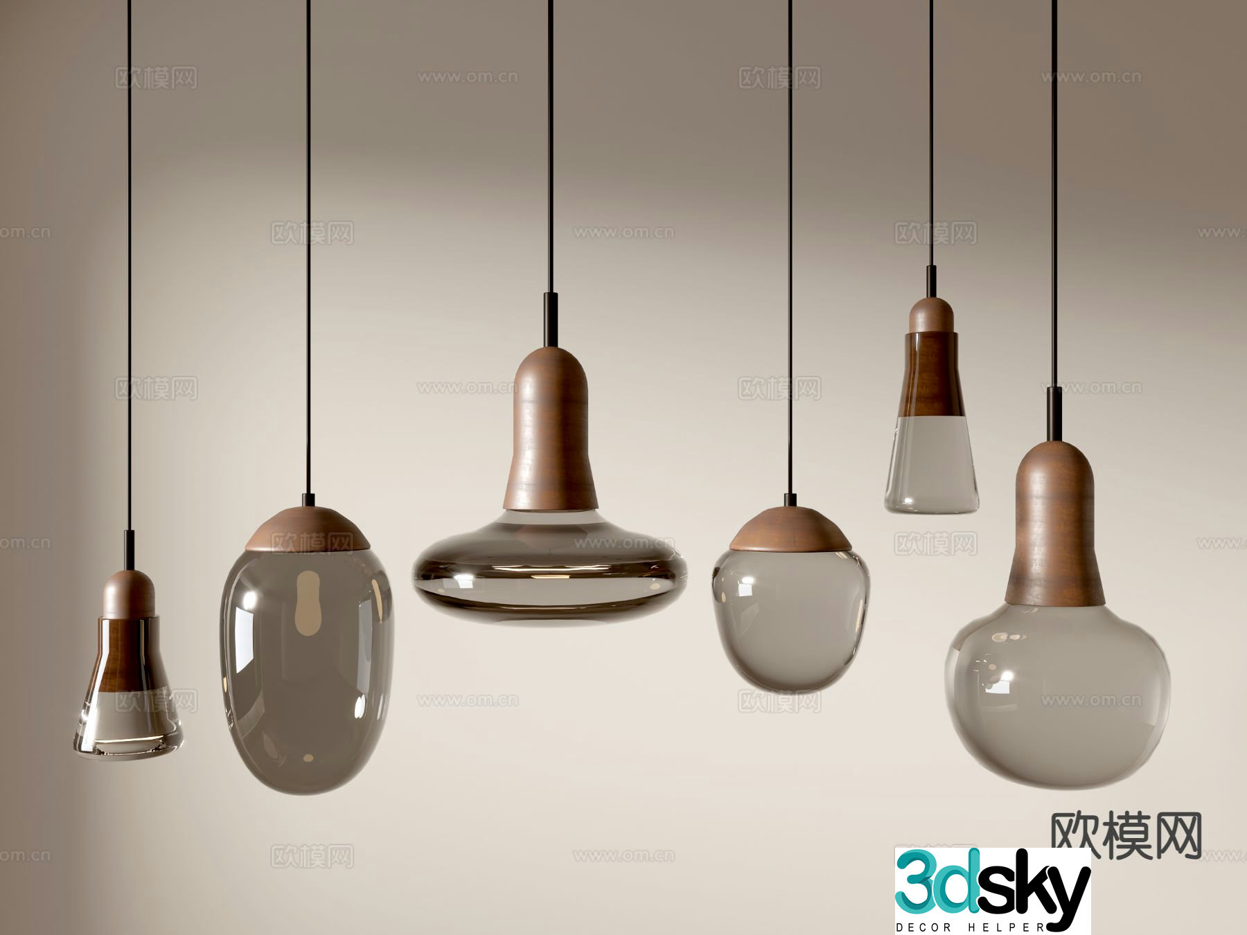 Glass small chandelier art style lamp fashion chandelier 3d model
