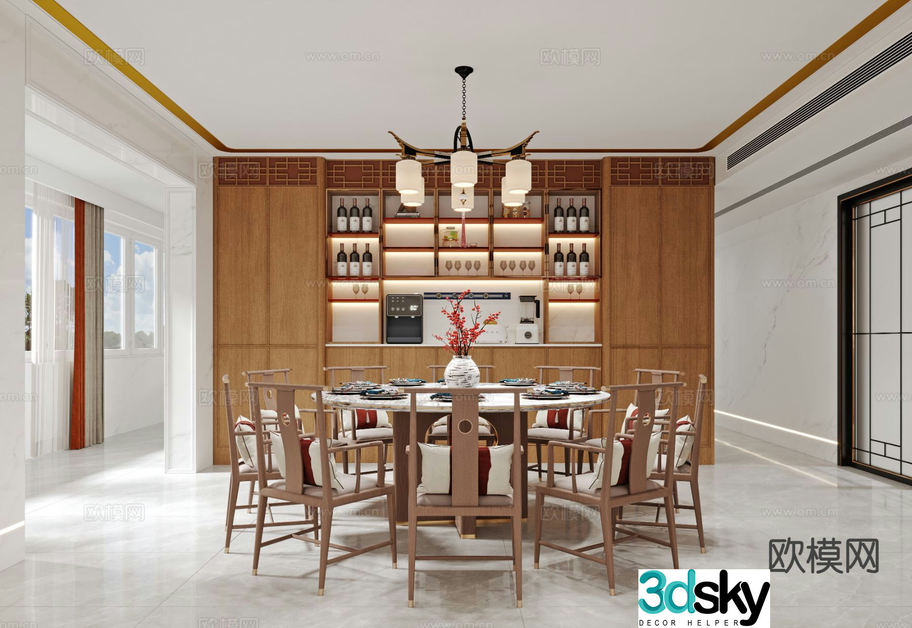 New Chinese restaurant 3d model
