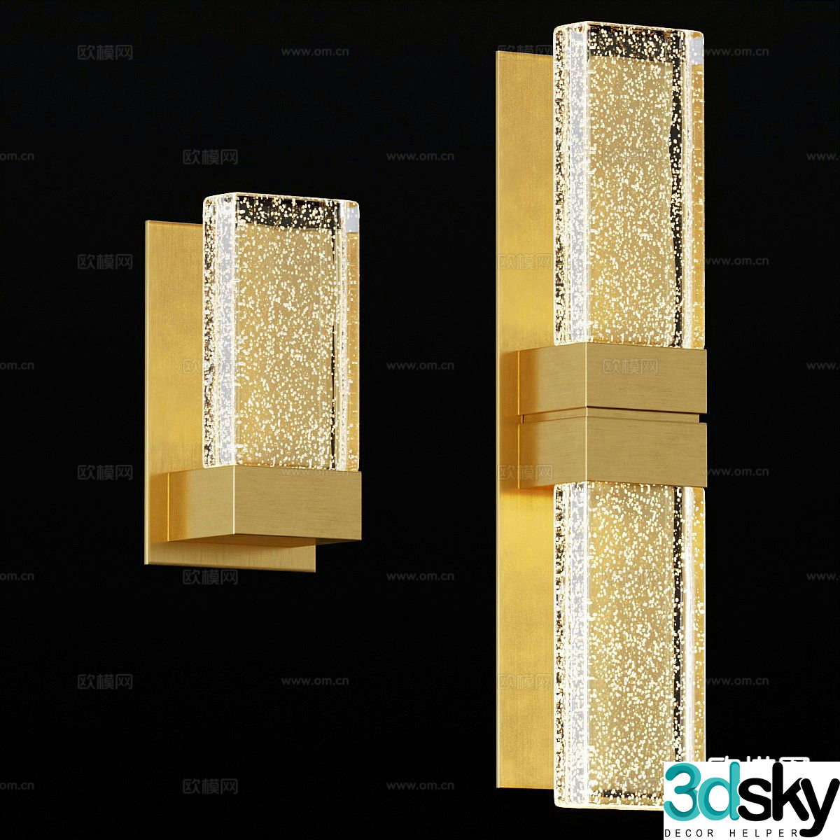 Light luxury glass wall lamp 3D model