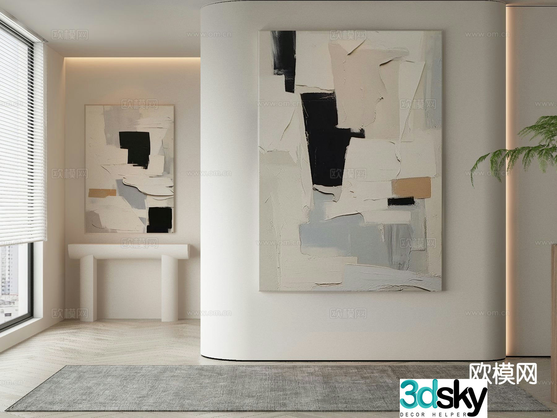 Wabi-sabi art painting texture painting decorative painting 3d model