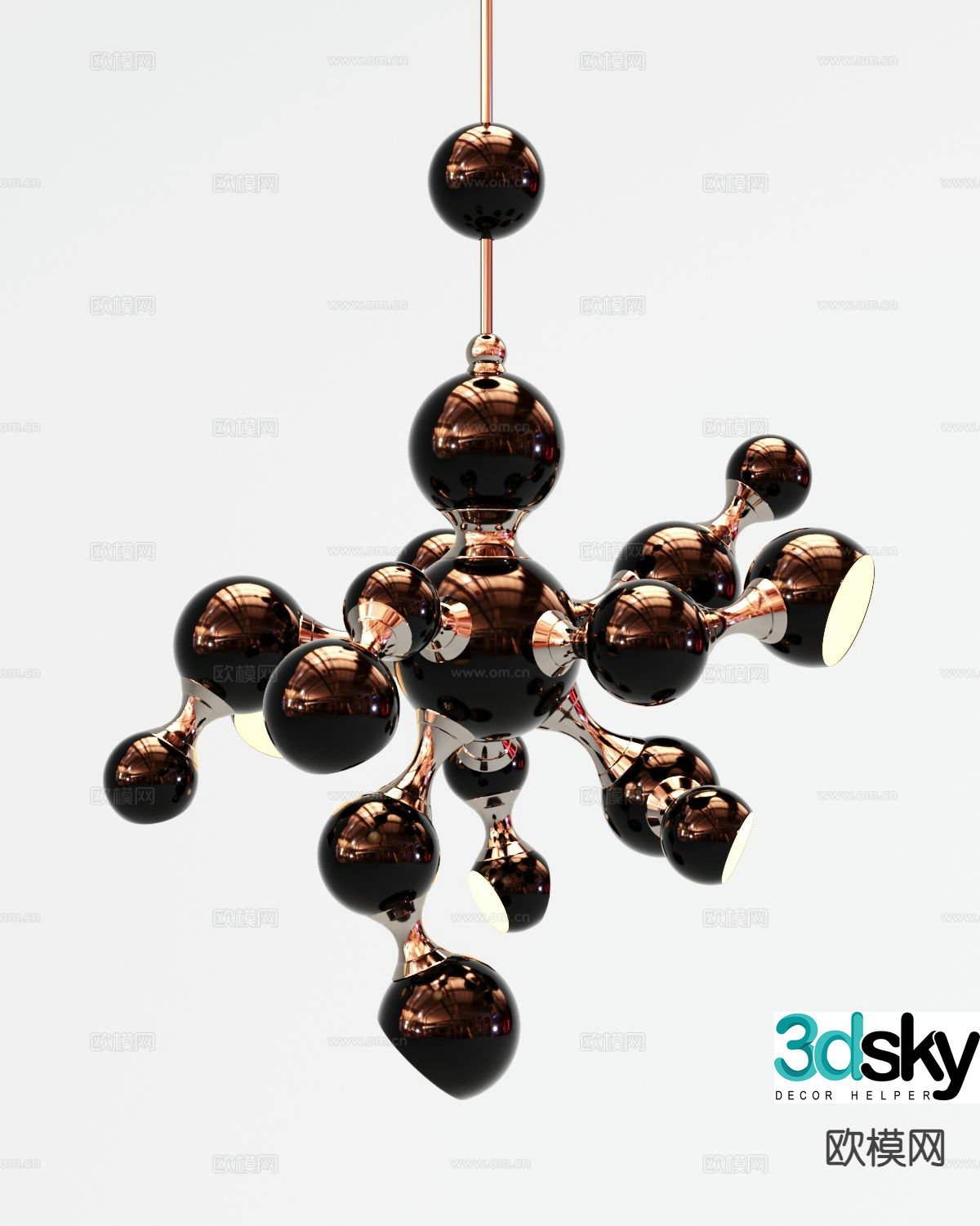 Light luxury chandelier restaurant chandelier 3d model