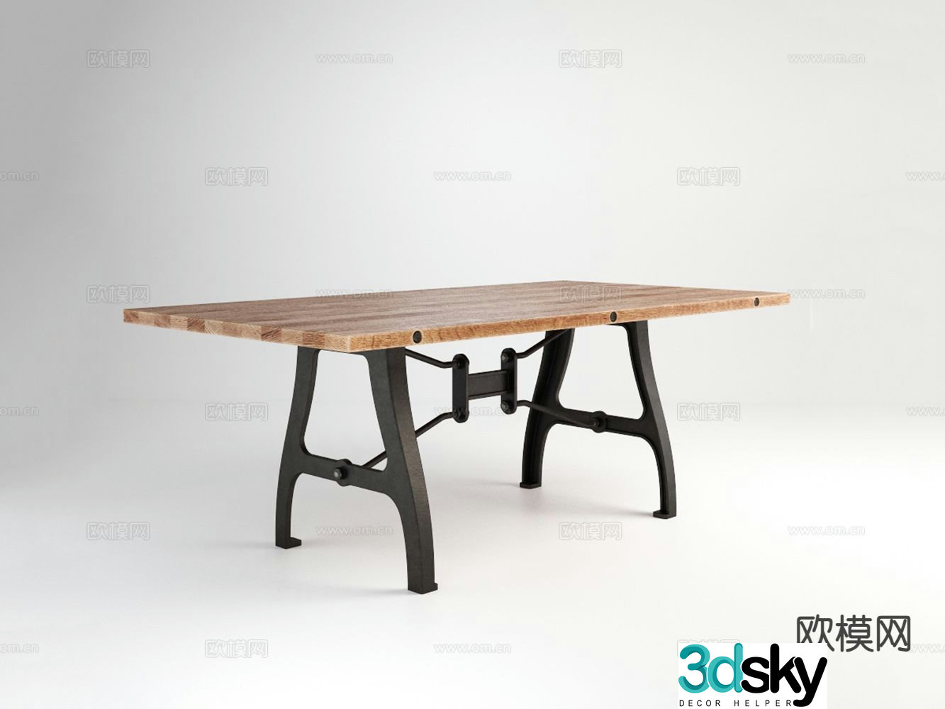 Industrial style desk desk computer desk 3d model