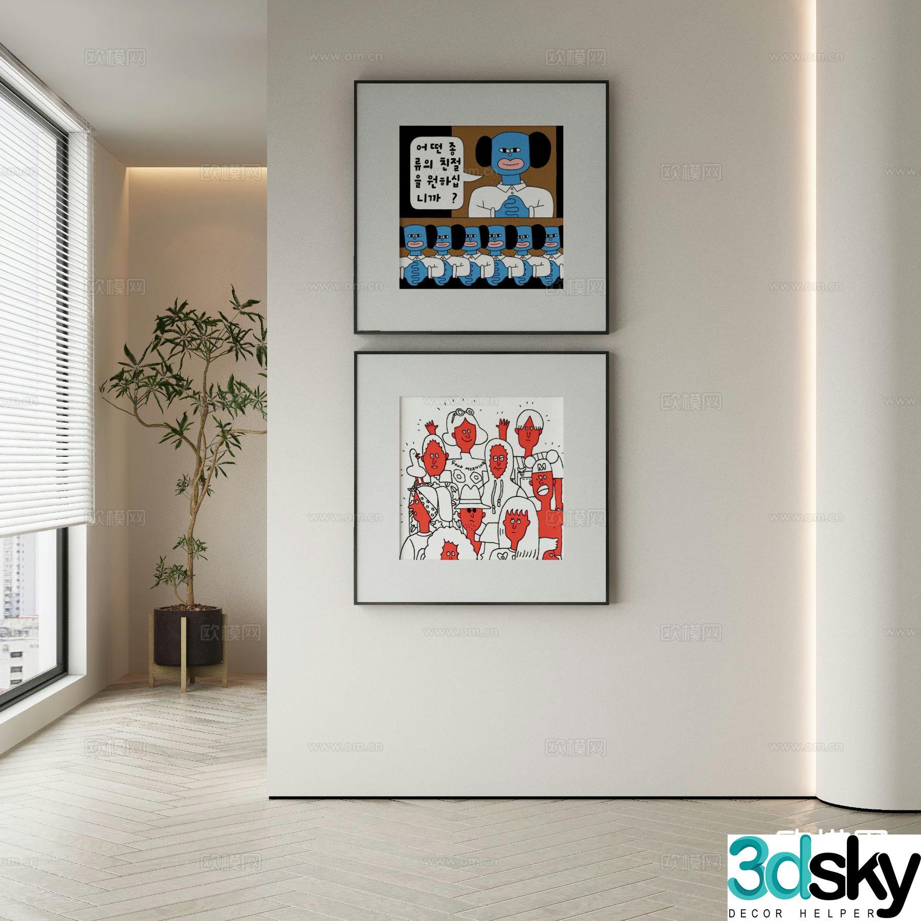 Modern cartoon painting children’s painting decorative painting 3d model