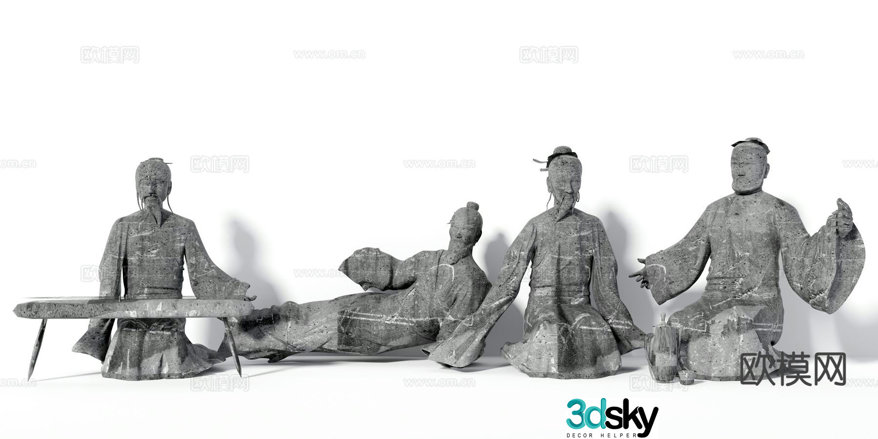 Ancient sculptures celebrity sculptures square sculptures 3D model