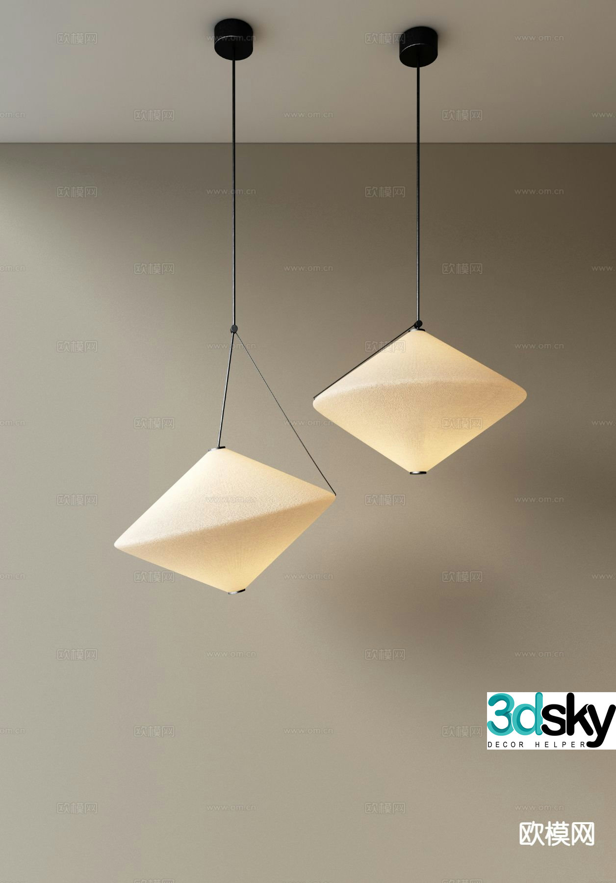 Modern small chandelier simple chandelier 3d model