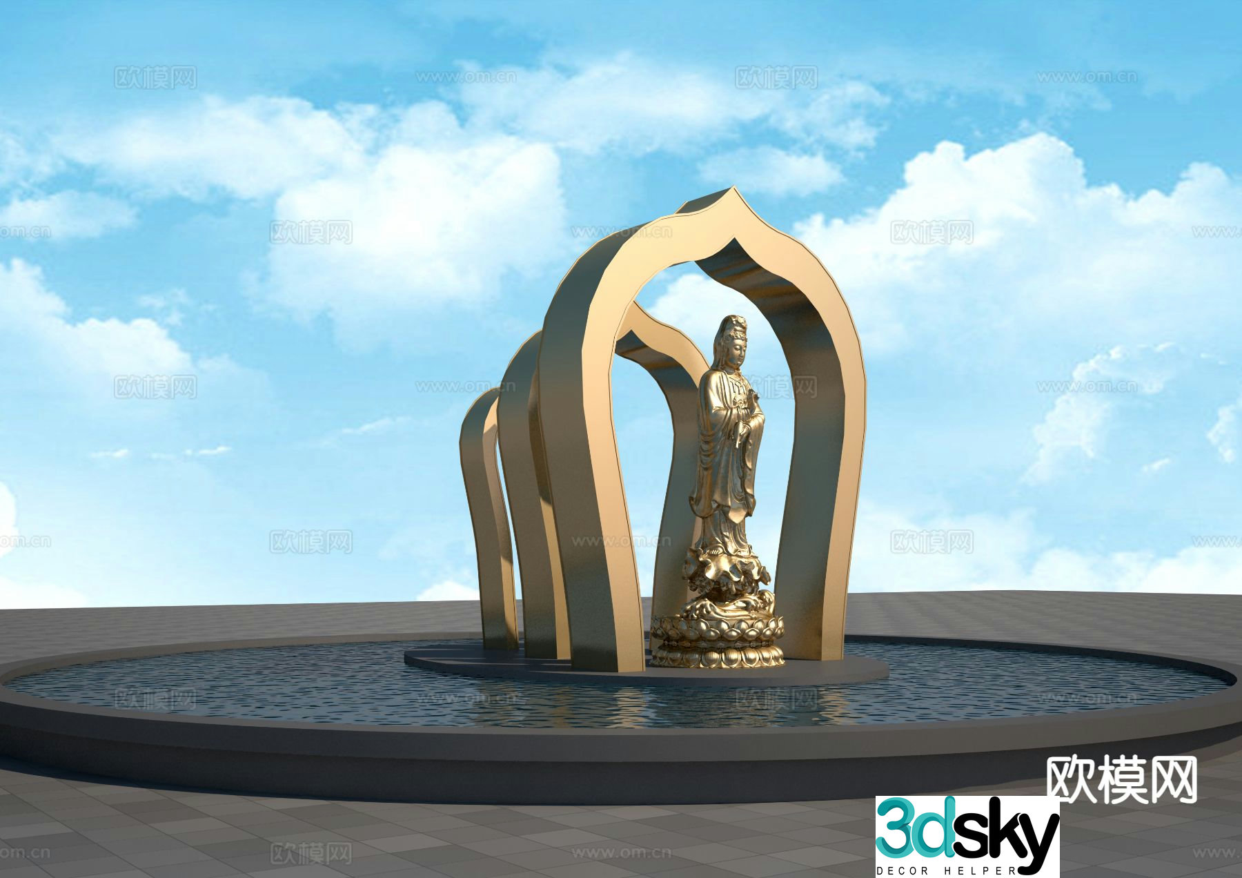 3D model of Jingbo Guanyin sculpture