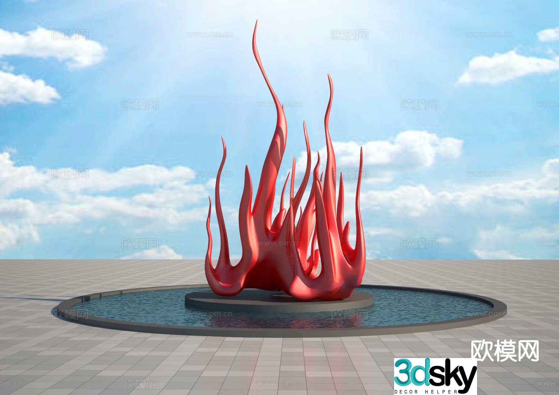 Flame sculpture 3d model